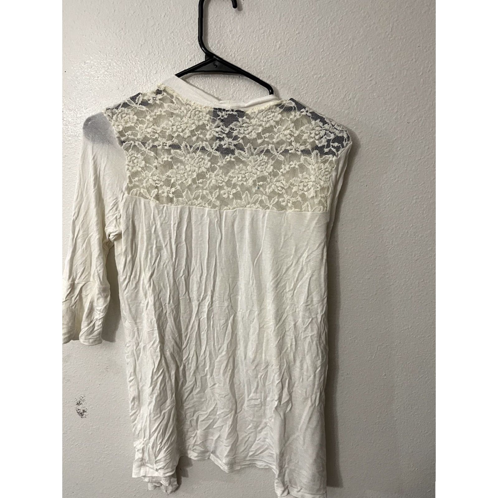 Vintage VINTAGE Metaphor Women's Open Knit TUNIC Cardigan Sweater L White Lightweight Cotton/ Rayon Size L / US 10 / IT 46 - 2 Thumbnail