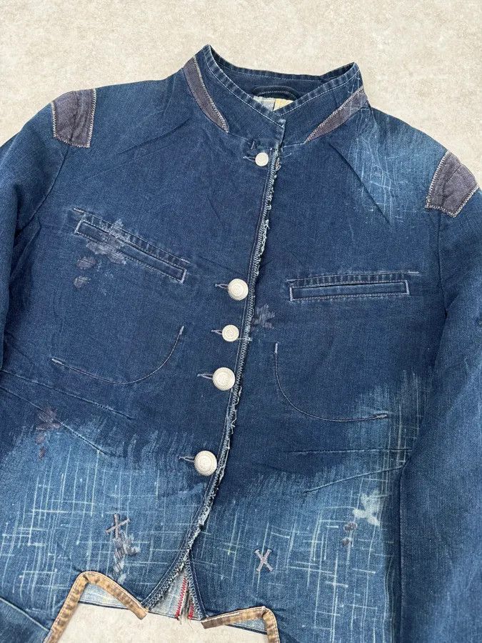 Marithe + Francois Girbaud 1990s Marithé + François Girbaud Navy Denim Blazer Jacket Size M / US 6-8 / IT 42-44 - 6 Thumbnail