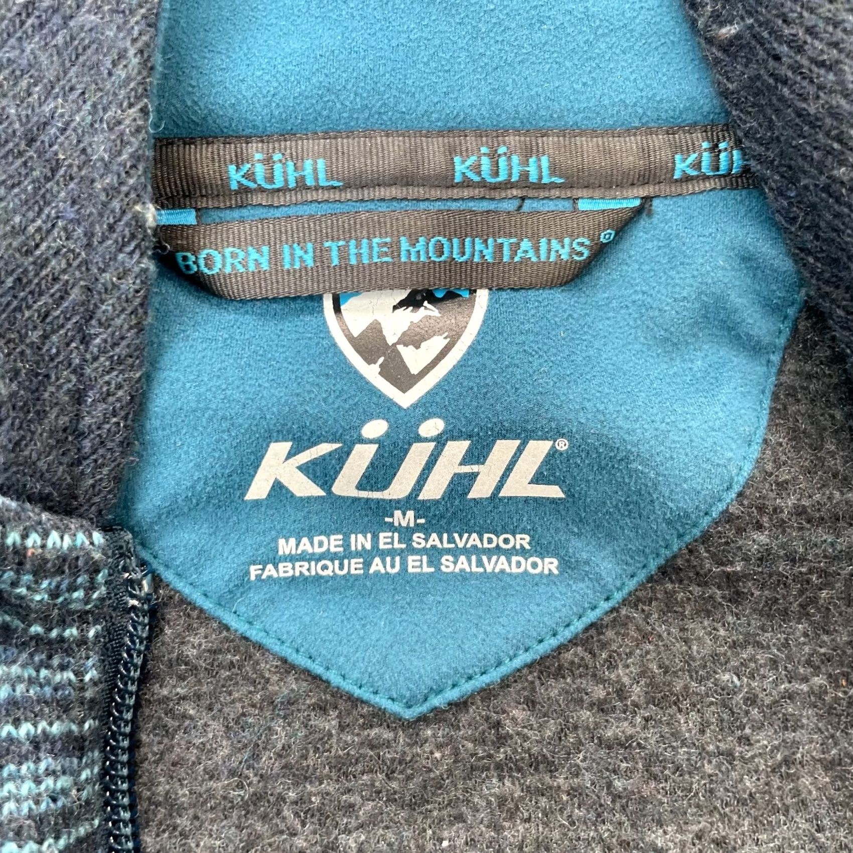 Vintage Kuhl Hoodie Womens Medium Black Striped Fleece Full Zip Thumbhole Sleeve Nylon Polyester Wool Zip Hooded BK8 Size M / US 6-8 / IT 42-44 - 7 Thumbnail