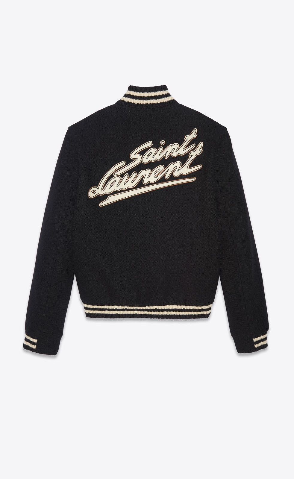 image of Saint Laurent Paris Logo Teddy Black Sz. 48, Men's (Size Medium)