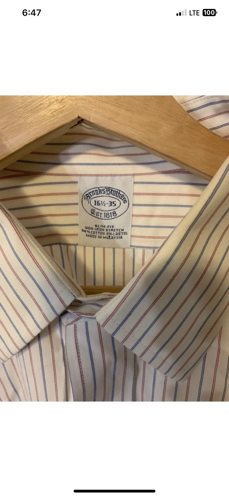 Brooks Brothers Brooks Brothers mens sz 16.5 35 button shirt french cuffs Size US L / EU 52-54 / 3 - 2 Thumbnail