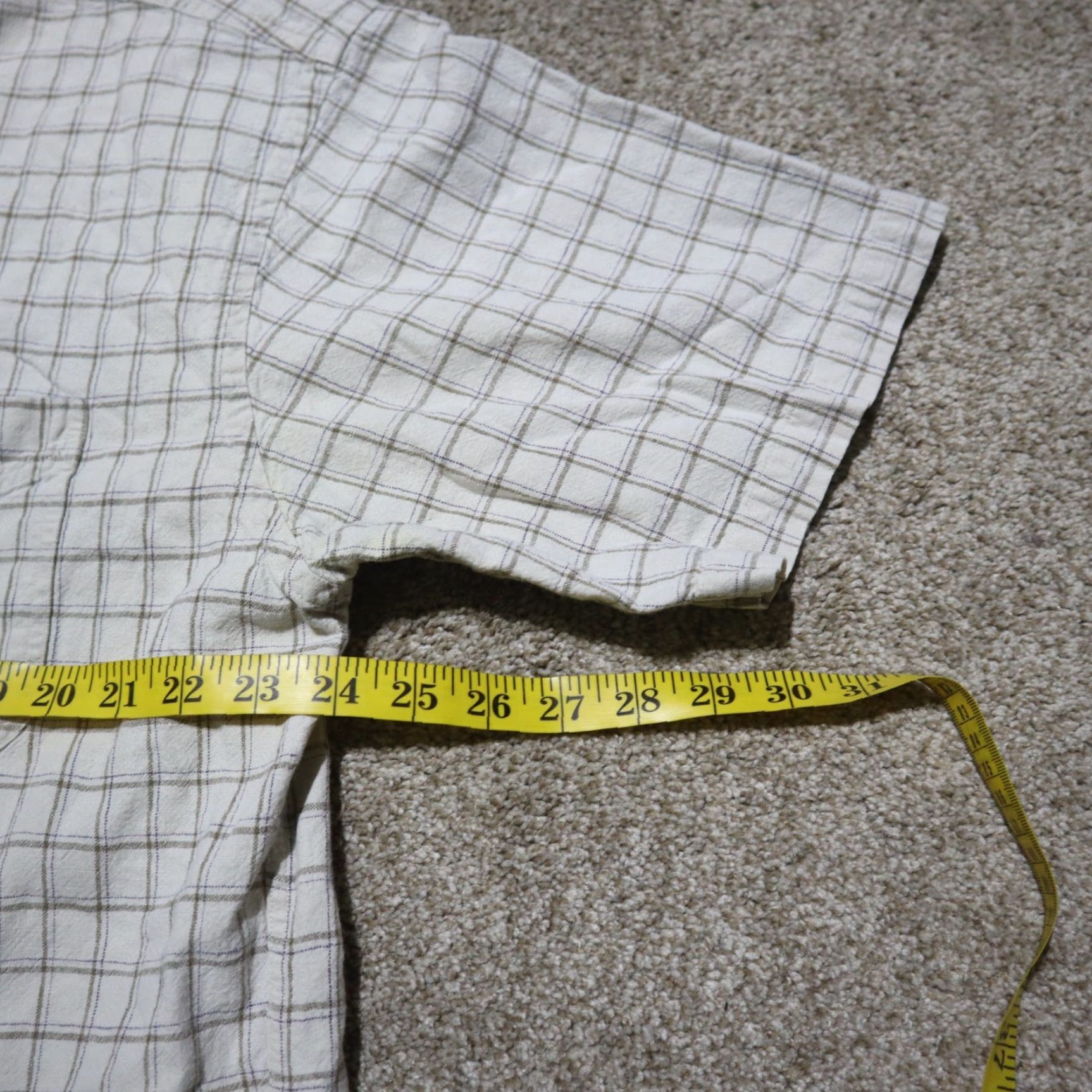 Vintage LL Bean Shirt Short Sleeve Mens XL Tan Plaid 100% Cotton Size US XL / EU 56 / 4 - 5 Thumbnail