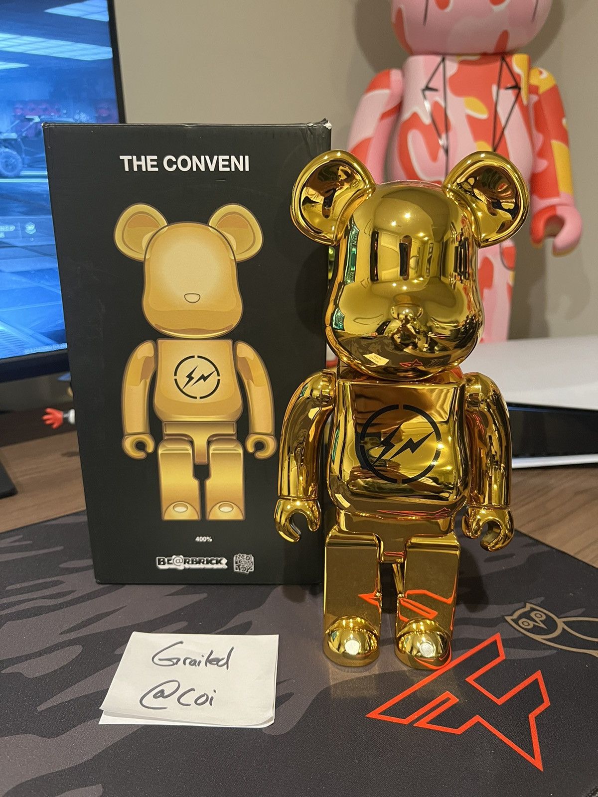 image of Fragment Design x Medicom Bearbrick Bearbrick Fragment X The Conveni Gold, Men's