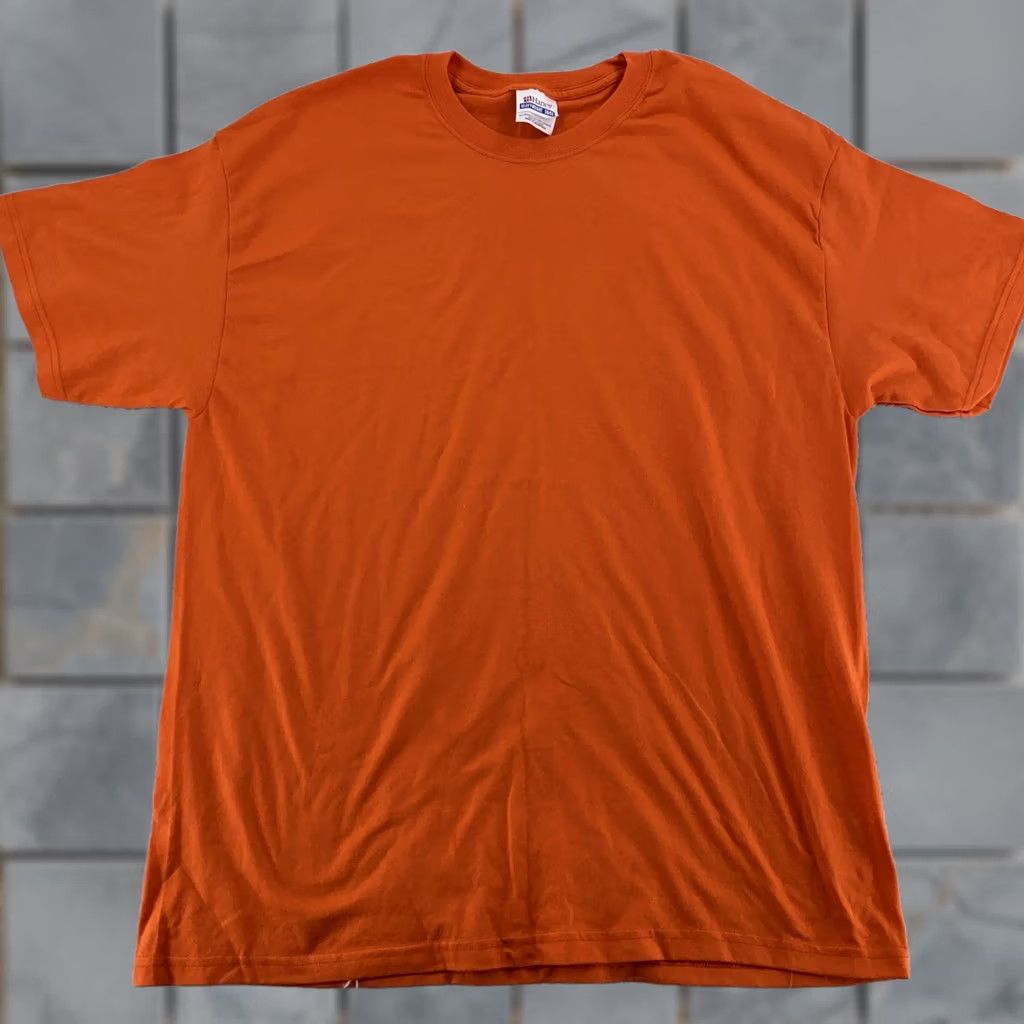 Hanes Hanes 100% Cotton Heavyweight 50/50 Crewneck T-Shirt Orange L Mens Regular Fit Short Sleeve Tee Size US L / EU 52-54 / 3 - 1 Thumbnail