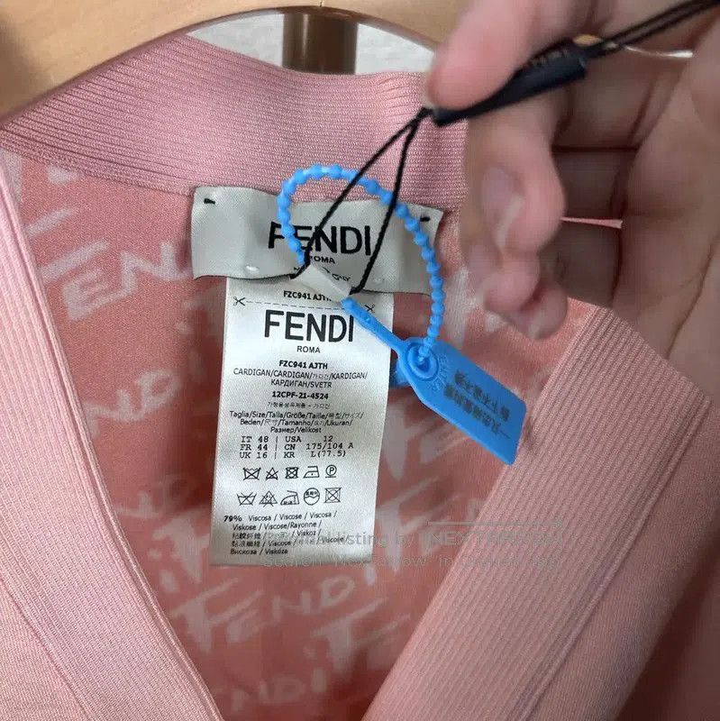 Fendi Fendi Pink Recycled Fiber Women's Cardigan . Size XXL / US 16-18 / IT 52-54 - 4 Thumbnail