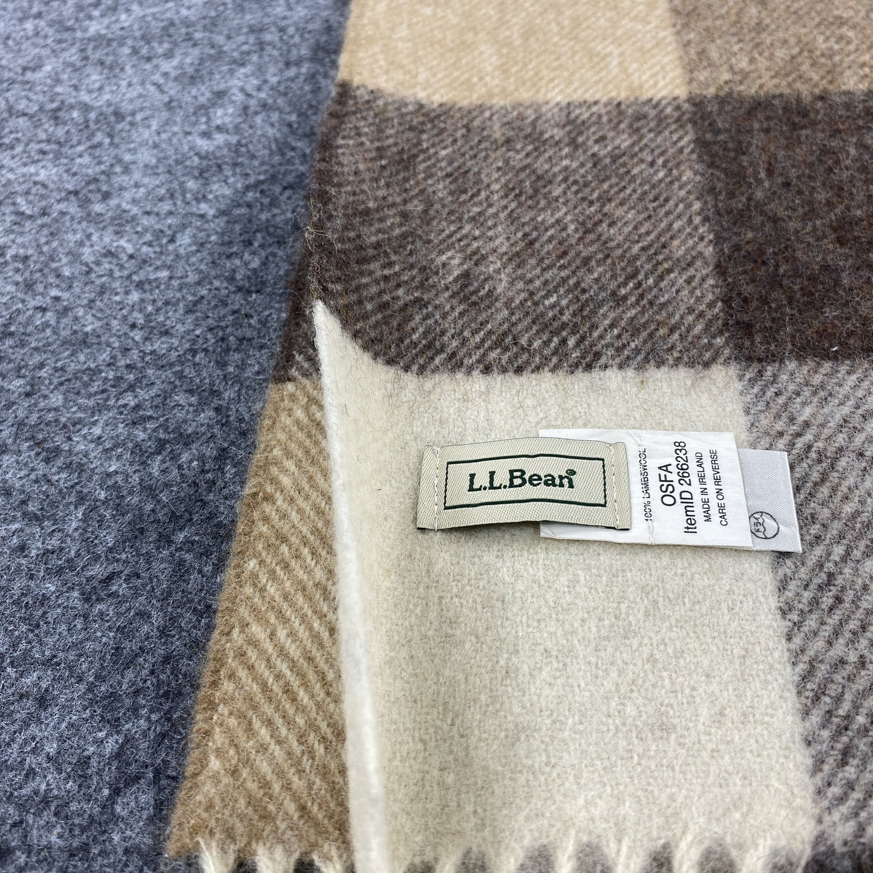 L.L. Bean × Vintage GF10696 L.L. Bean Scarf Neck Wear Muffler Nova Check Size ONE SIZE - 4 Thumbnail