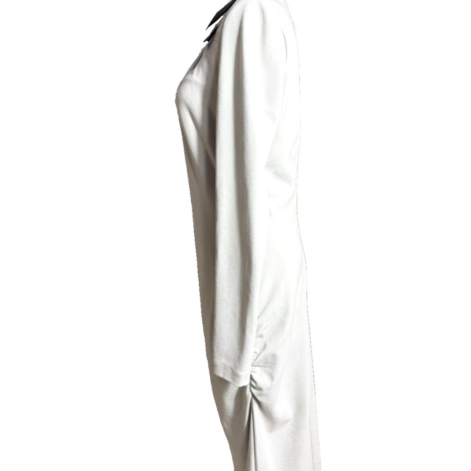 Giorgio Armani Giorgio Armani Bnwt High Neck Tie Detail Midi Dress Long Sleeve Ruched EU 44 Gray Jacquard Dress Size 44, Regular, Women Size M / US 6-8 / IT 42-44 - 4 Thumbnail