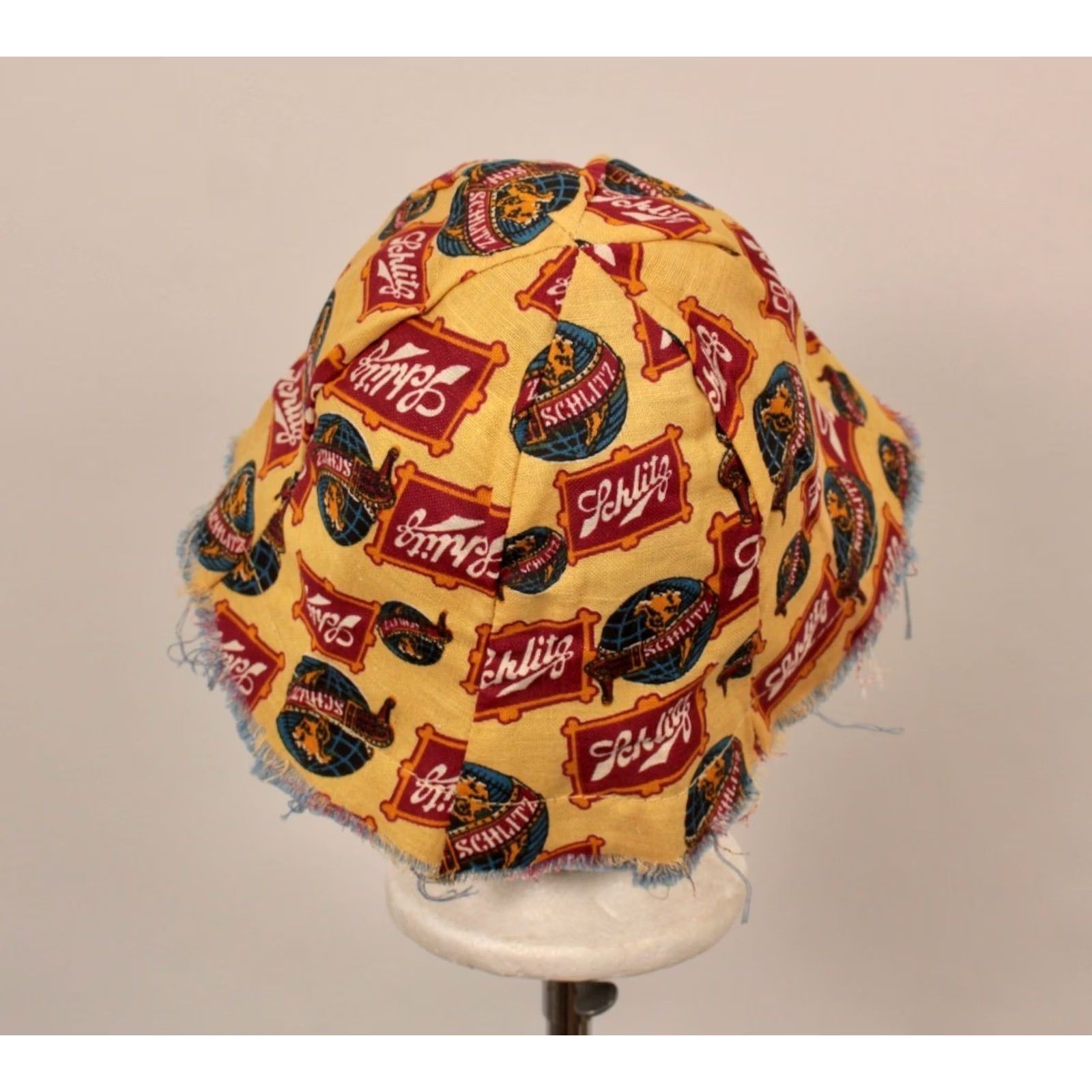 Vintage VINTAGE 60s Schlitz Bucket Hat Advertisement Beer Yellow Mens Size ONE SIZE - 4 Thumbnail