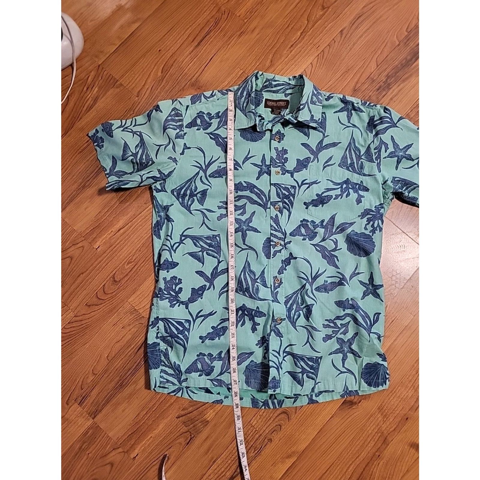 Vintage Cooke Street Hawaiian shirt Medium Button-Up SS Tropical Beach Fish Ocean EUC Size US M / EU 48-50 / 2 - 5 Thumbnail