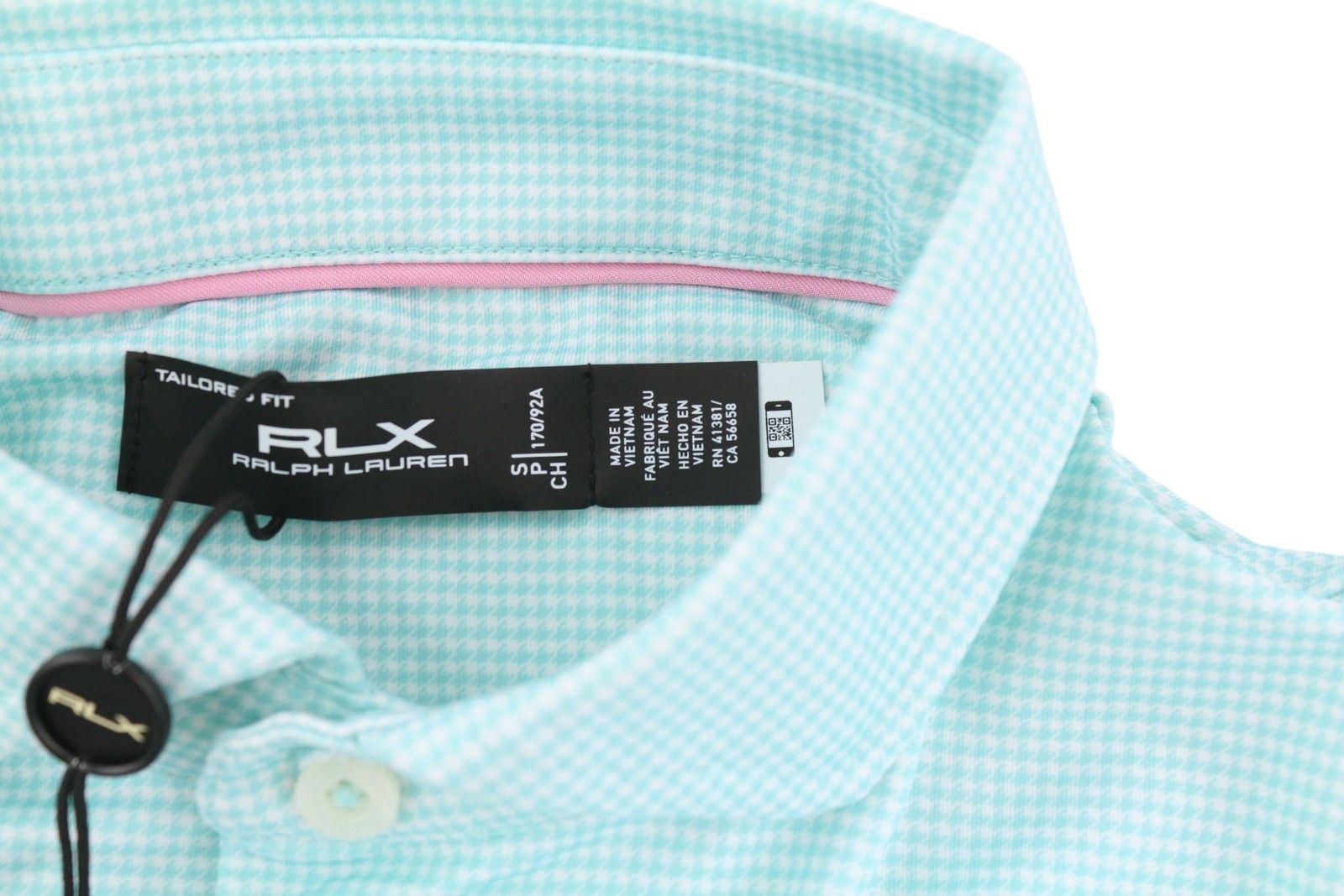 RLX Ralph Lauren GOLF S Blue Houndstooth Polo 84576 Size US S / EU 44-46 / 1 - 5 Thumbnail