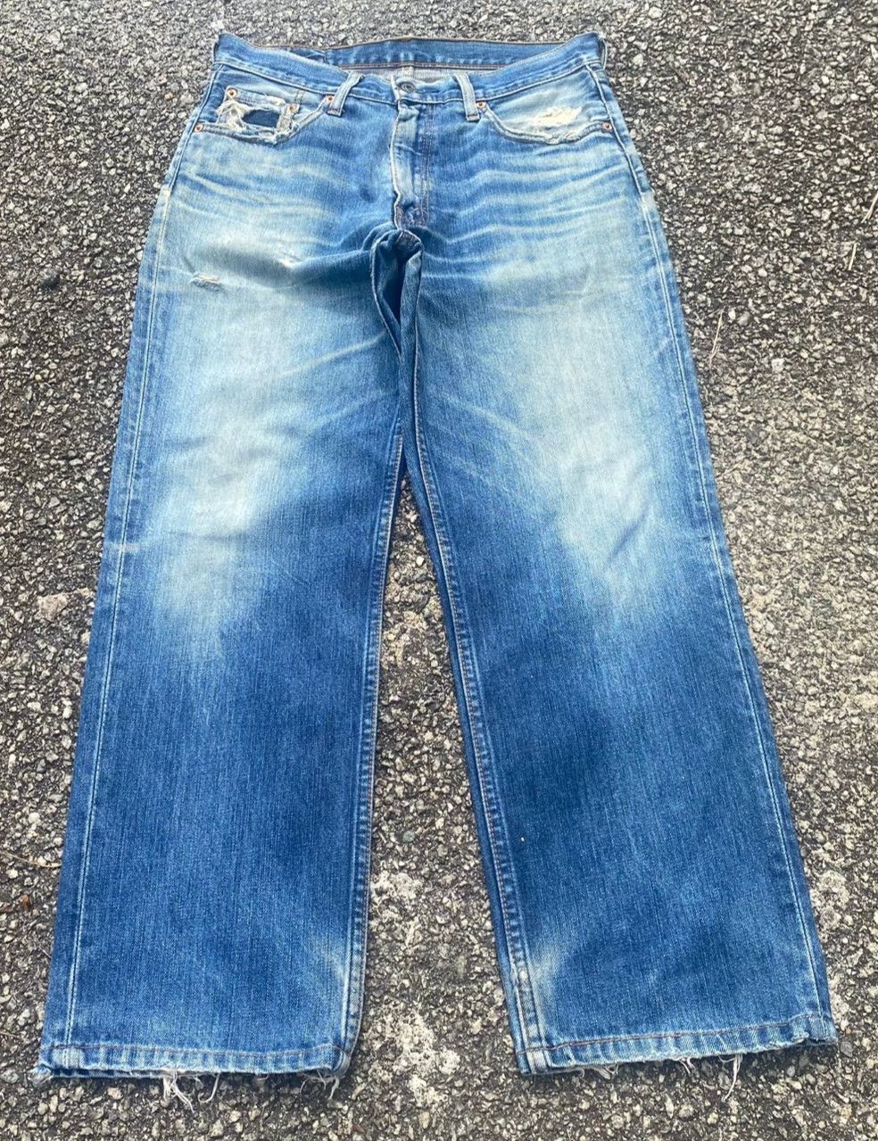Levi's Vintage 90s Levis 502 Distressed Denim Kurt Cobain Style Size US 31 - 1 Thumbnail