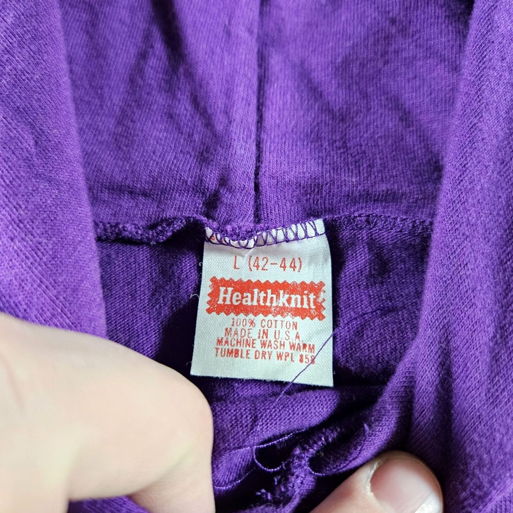 Vintage VINTAGE Healthknit Hoodie Mens Large Purple Corvette Embroidered USA 70s Size US L / EU 52-54 / 3 - 4 Thumbnail