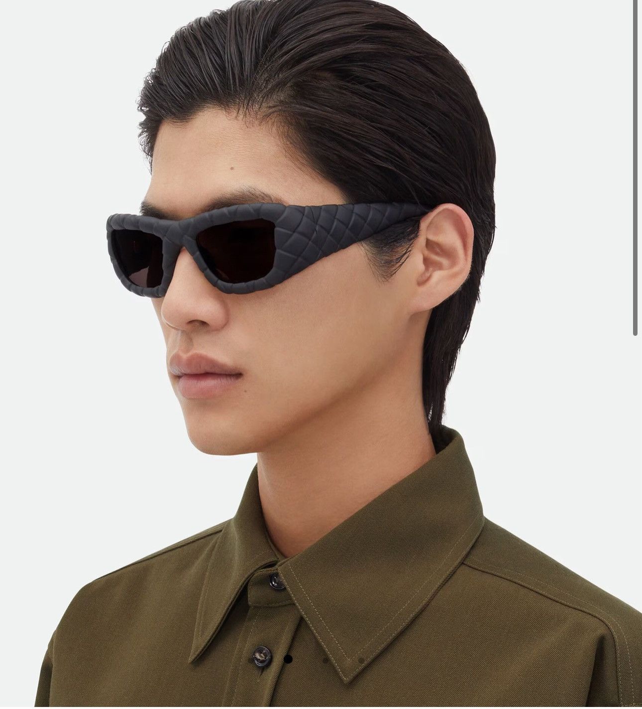 Bottega Veneta Bottega Veneta Intrecciato Rectangular Sunglasses Size ONE SIZE - 6 Thumbnail