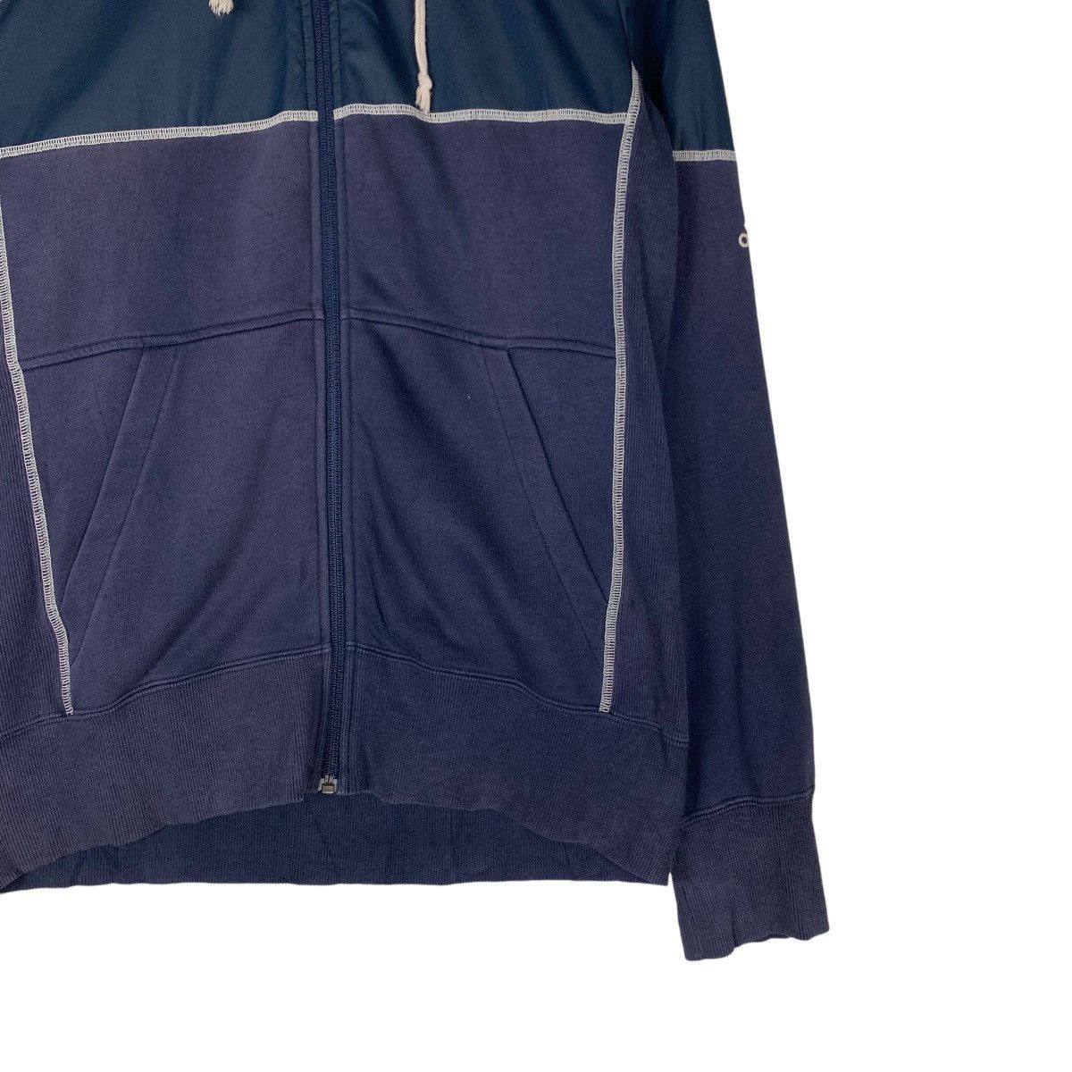 Adidas ADIDAS Embroidery Sleeve Logo Hybrid Zipper Hoodie #1350-C61 Size US M / EU 48-50 / 2 - 4 Thumbnail