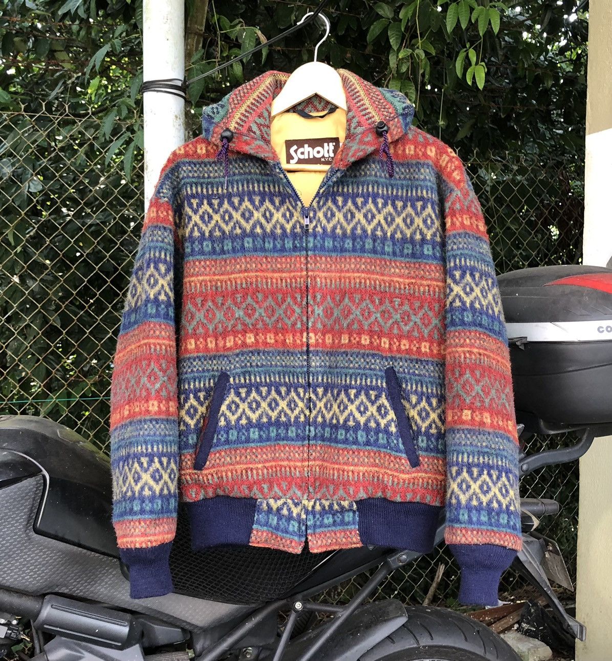 Schott VTG Schott NYC Wool Navajo Blanket Bomber Jacket Made In 🇺🇸 Size US M / EU 48-50 / 2 - 1 Thumbnail