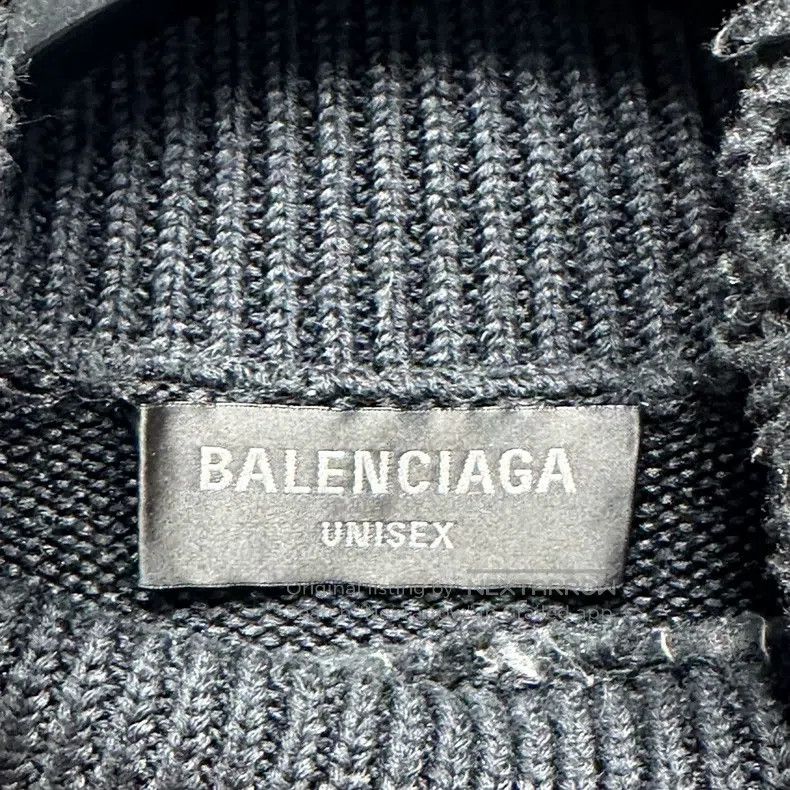 Balenciaga Balenciaga Distressed high-neck knit sweater Size US S / EU 44-46 / 1 - 3 Thumbnail
