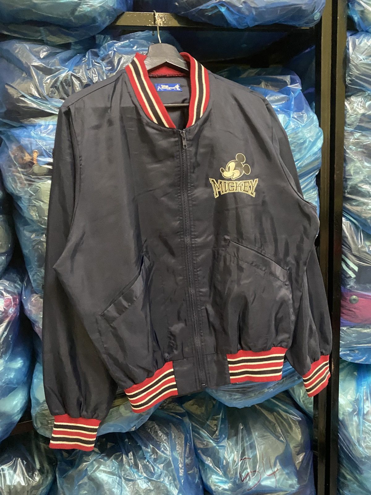 Disney × Mickey Mouse Vintage Tokyo Disneyland Mickey Mouse Bomber Jacket Navy Red Size US M / EU 48-50 / 2 - 4 Thumbnail