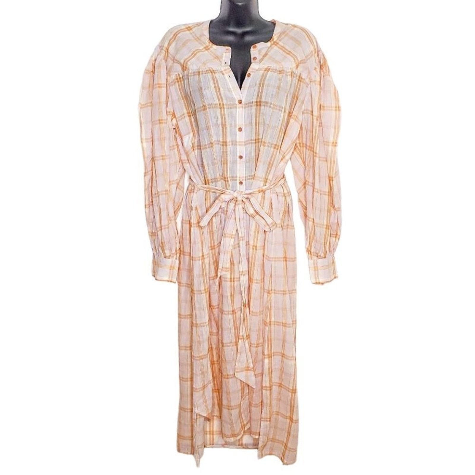 Ulla Johnson Ulla Johnson Fayette Plaid Cotton Shirtdress Pale Lilac 10 Size L / US 10 / IT 46 - 2 Thumbnail