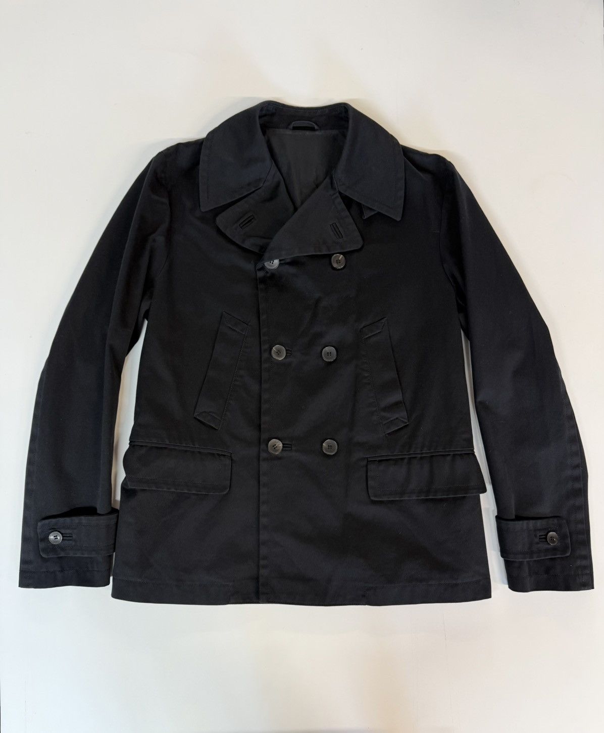 Gucci GUCCI-Black 100% Cotton Double-Breasted Jacket-Field Coat XL Size US L / EU 52-54 / 3 - 3 Thumbnail