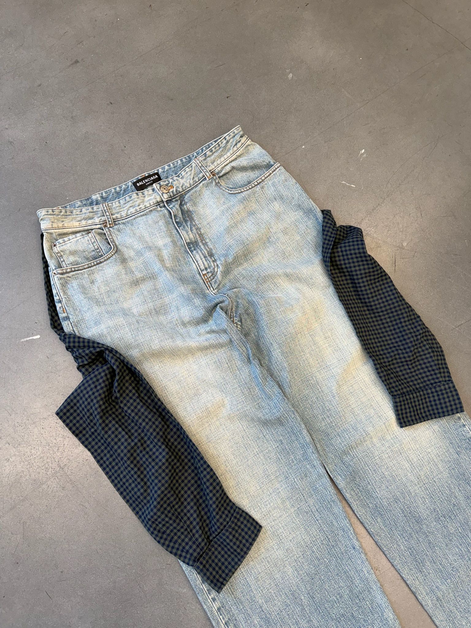 Balenciaga SS21 Balenciaga Hybrid Flannel Shirt Denim Jeans Size US 36 / EU 52 - 3 Thumbnail