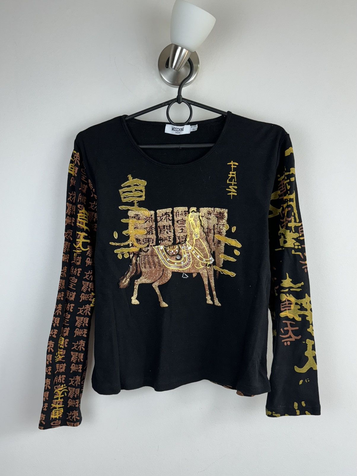 Moschino Moschino y2k horse longsleeve original luxury item Size L / US 10 / IT 46 - 1 Thumbnail