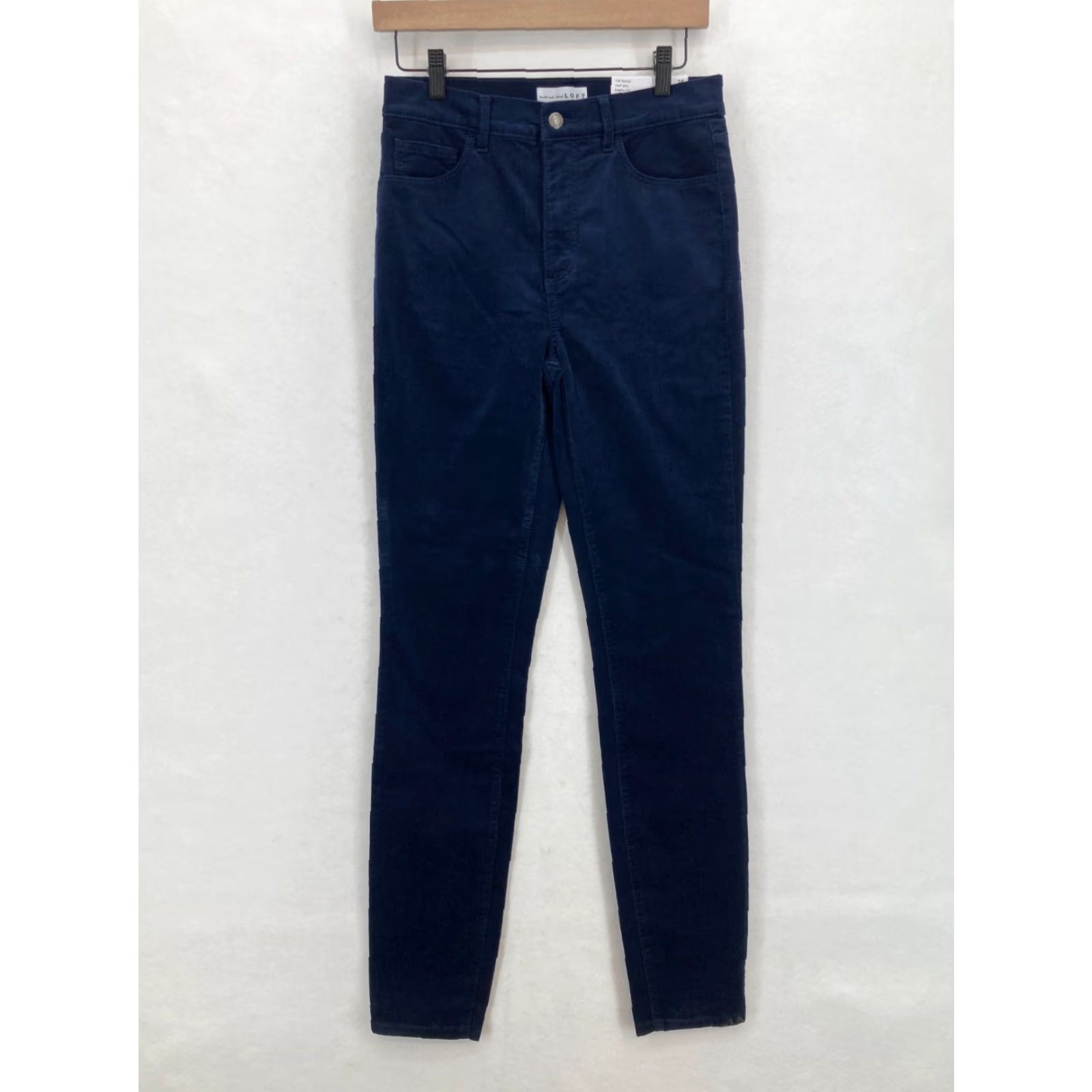 Ann Taylor Ann Taylor LOFT Corduroy Pants Women's 26 Skinny Blue High Rise Stretch Fabric Casual Chino Pants Womens Size 28" / US 6 / IT 42 - 2 Thumbnail