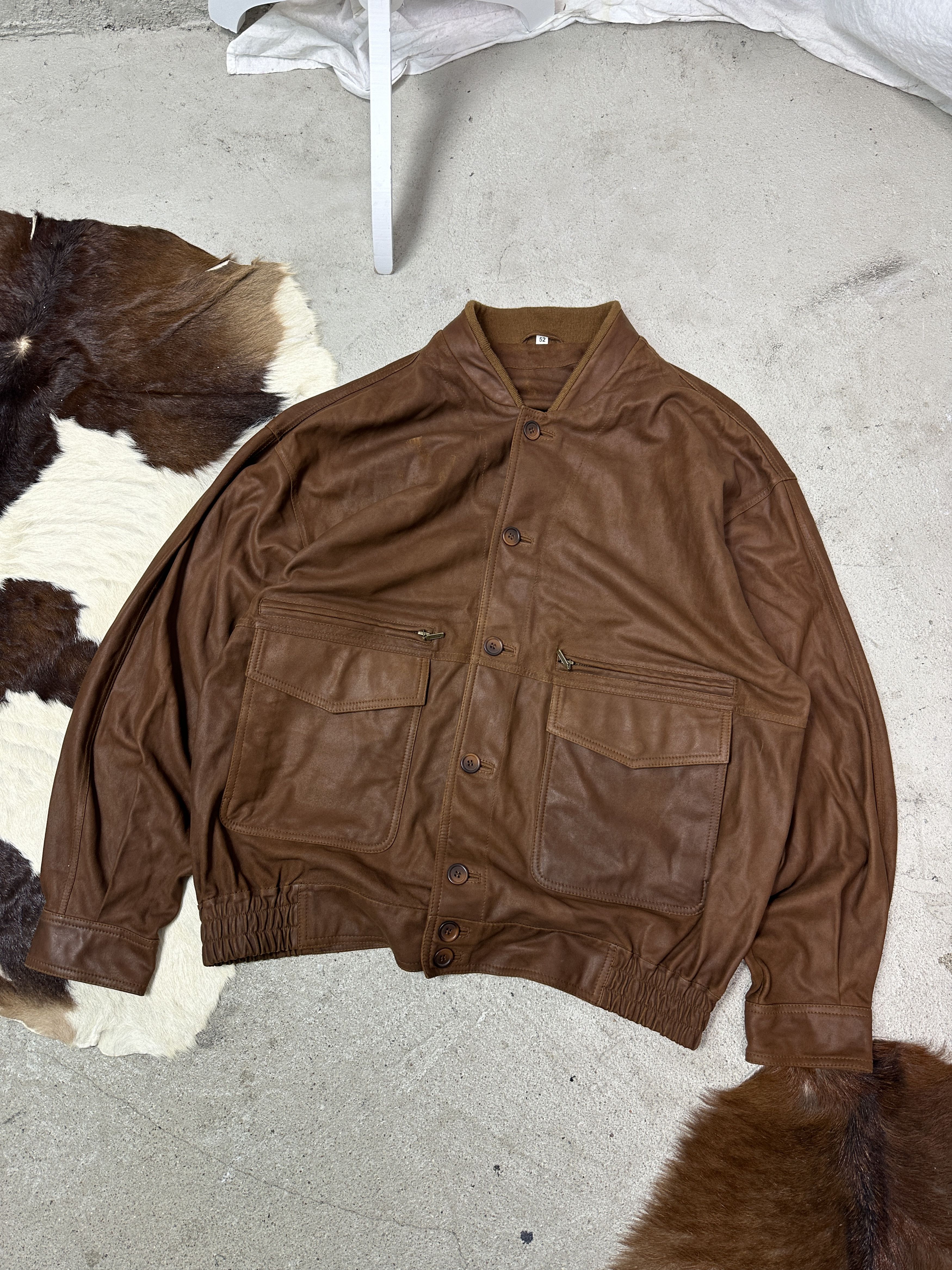 Vintage Vintage Leather Suede Old School Moto Jacket 90s Size US XL / EU 56 / 4 - 2 Thumbnail