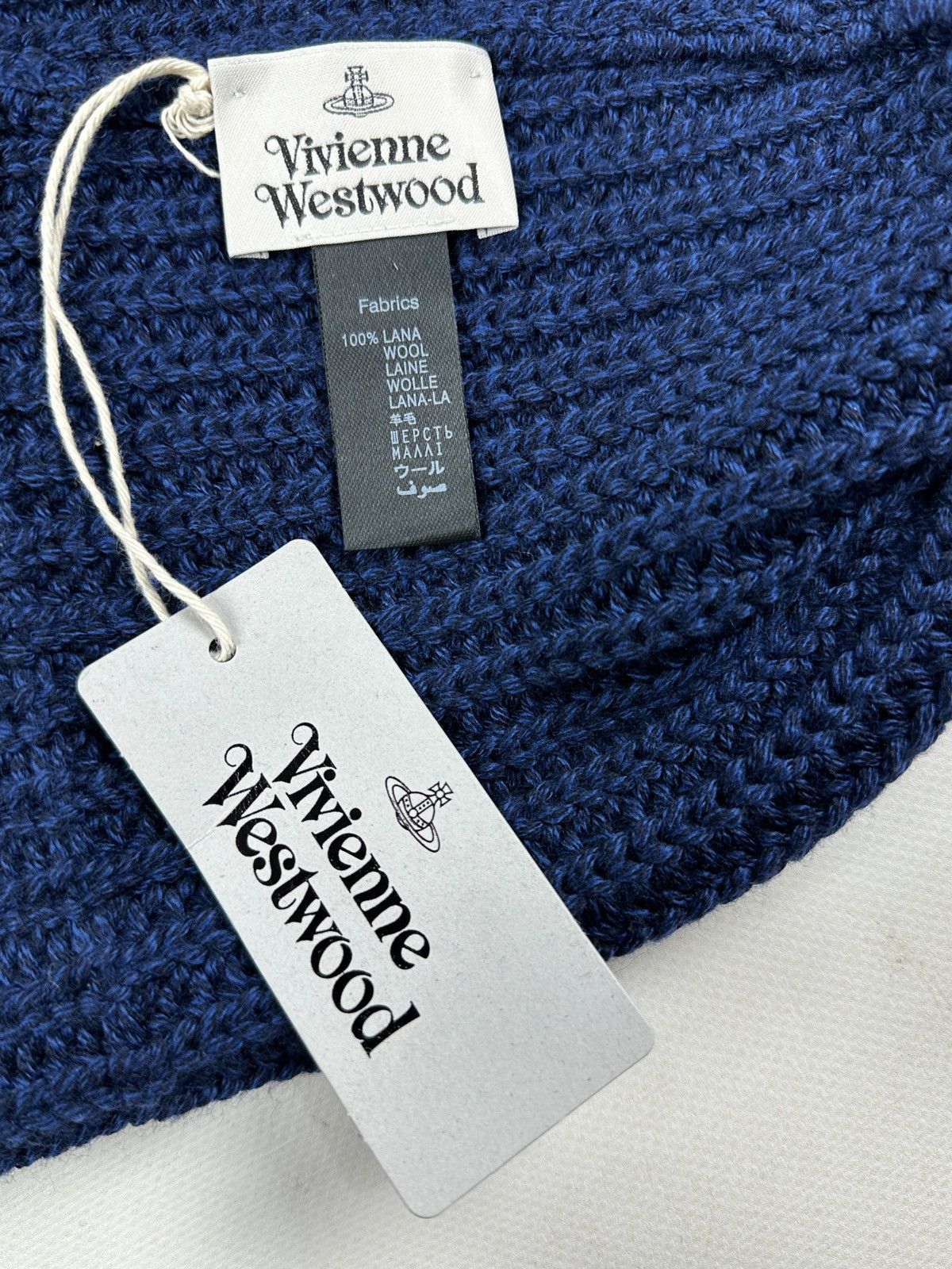 Vivienne Westwood NWT! Vivienne Westwood Navy Blue Classic Wool Beanie Hat Size ONE SIZE - 9 Thumbnail