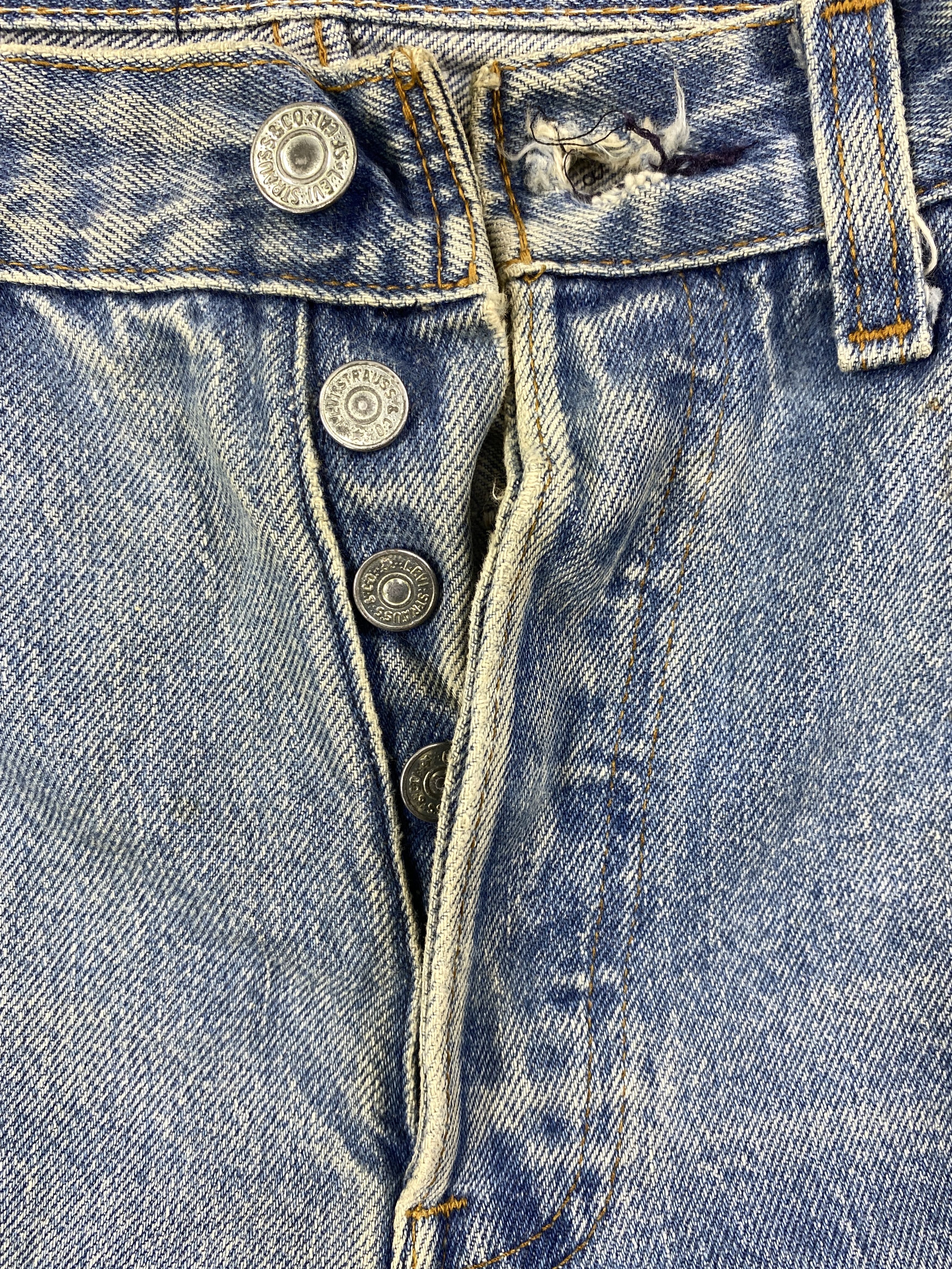 Levi's 80's Dirty Used Blue Vintage Levi's 501 29x31.5 Denim JN1661 Size US 29 - 6 Thumbnail
