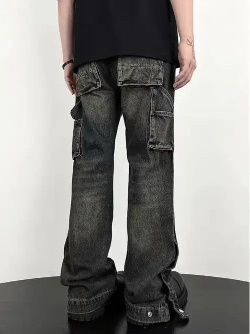 Jean Nostalgic washed workwear-breasted micro-flare jeans Size US 32 / EU 48 - 3 Thumbnail