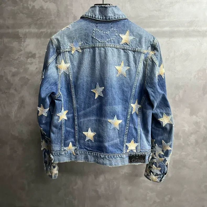 Amiri Amiri Blue Star Embroidered Collar Long Sleeve Shirt Size US L / EU 52-54 / 3 - 6 Thumbnail