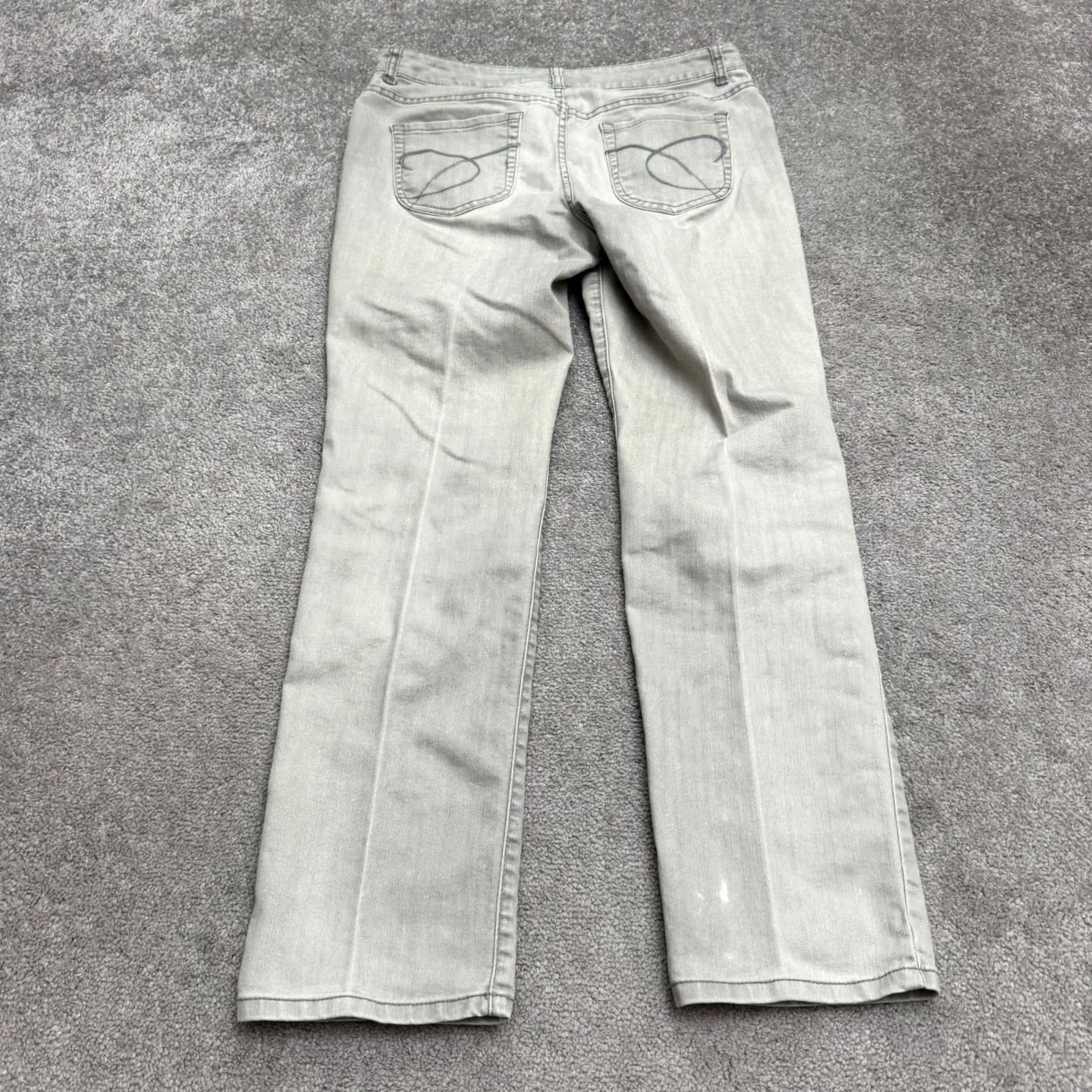 Vintage Chico's Platinum Jeans Womens 1.5 Gray Charcoal Wash Slim Leg Size 24" / US 00 / IT 34 - 2 Thumbnail