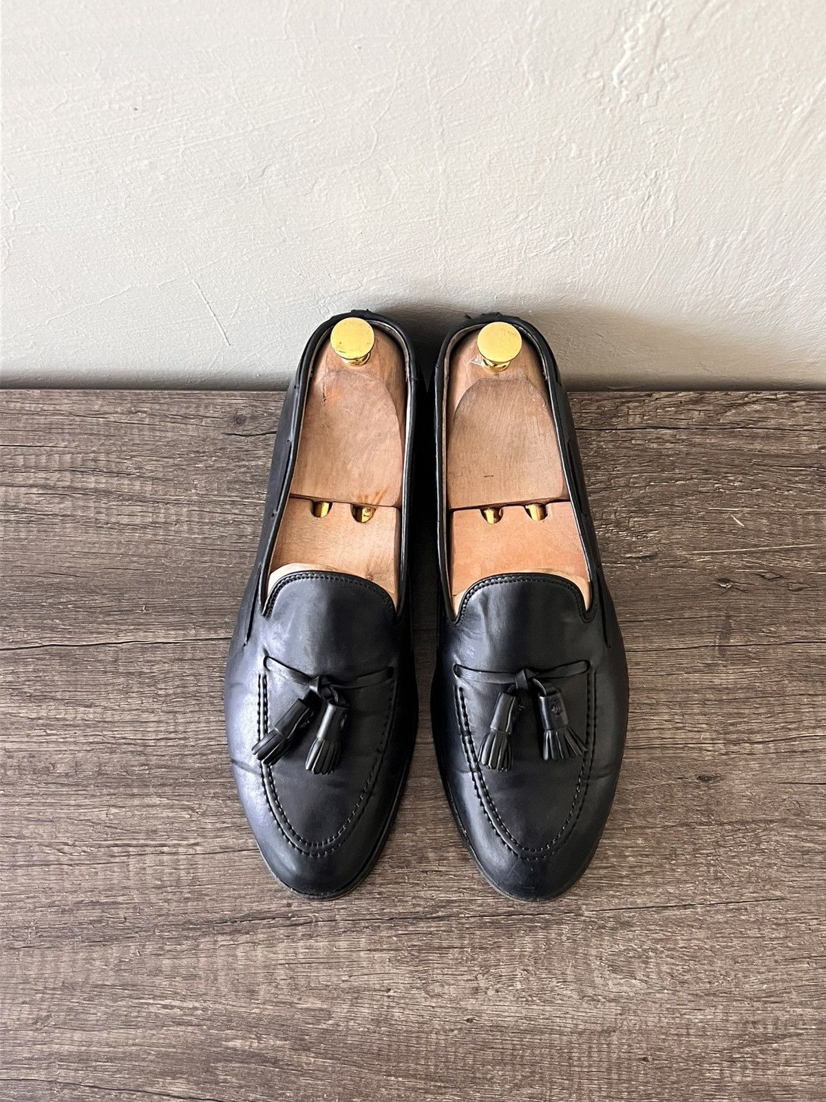 Alden ALDEN 660 BLACK LEATHER TASSEL LOAFERS SLIP ON 13 AA Size US 9.5 / EU 42-43 - 4 Thumbnail