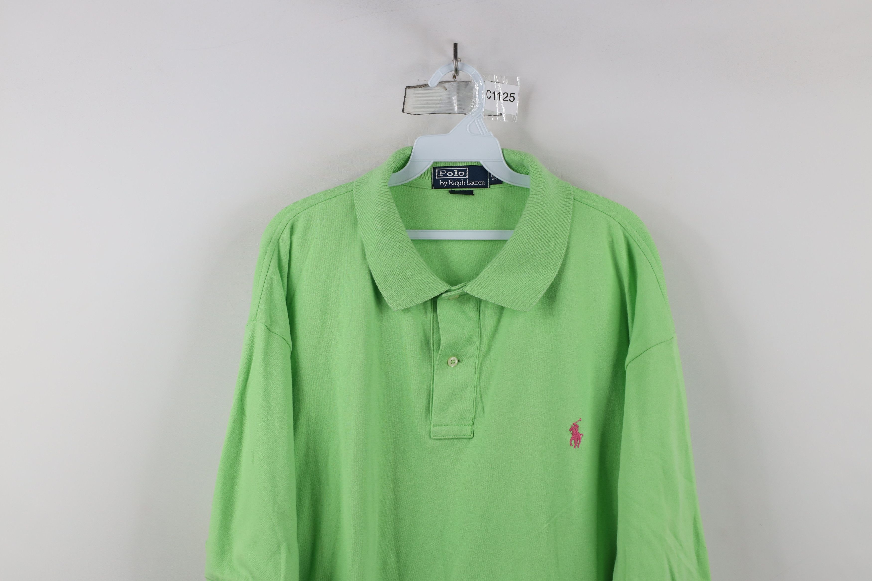 Ralph Lauren × Vintage Vintage 90s Ralph Lauren Cotton Touch Polo Shirt Lime Green Size US XL / EU 56 / 4 - 2 Thumbnail