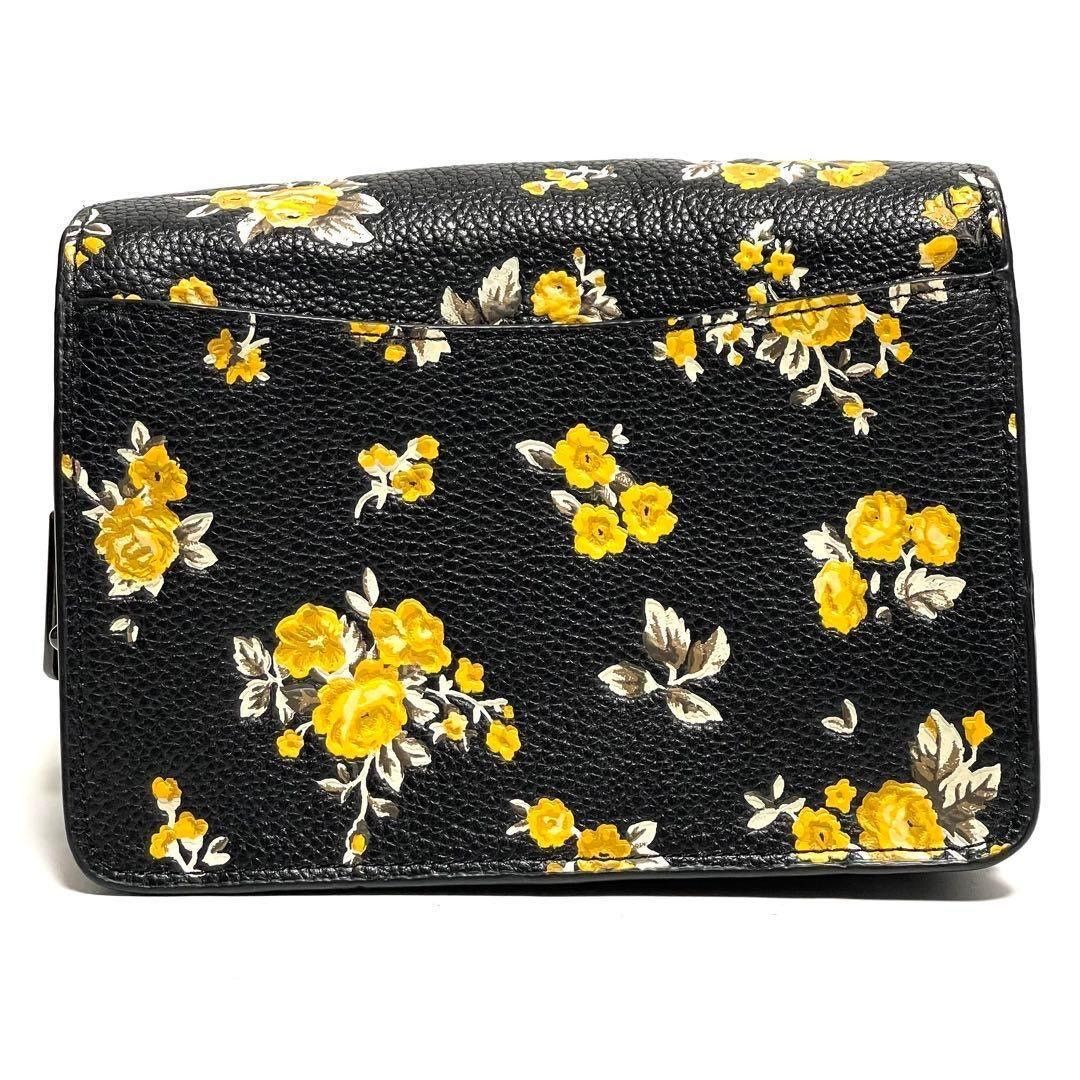 Coach Vintage Tea Rose Coach Bowery Crossbody Black Yellow Roses Size ONE SIZE - 4 Thumbnail
