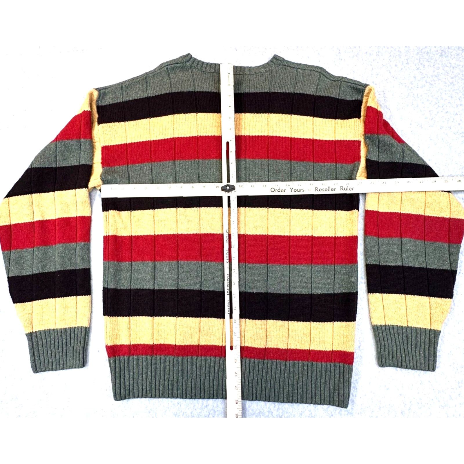 Nautica Nautica Mens Large Striped Ribbed Wool Cotton Acrylic Blend Sweater Size US L / EU 52-54 / 3 - 6 Thumbnail