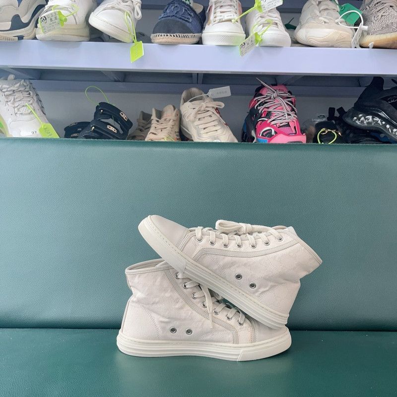 Gucci Gucci Monogram White High-Top Sneakers for Women Size US 5.5 / IT 35.5 - 7 Thumbnail