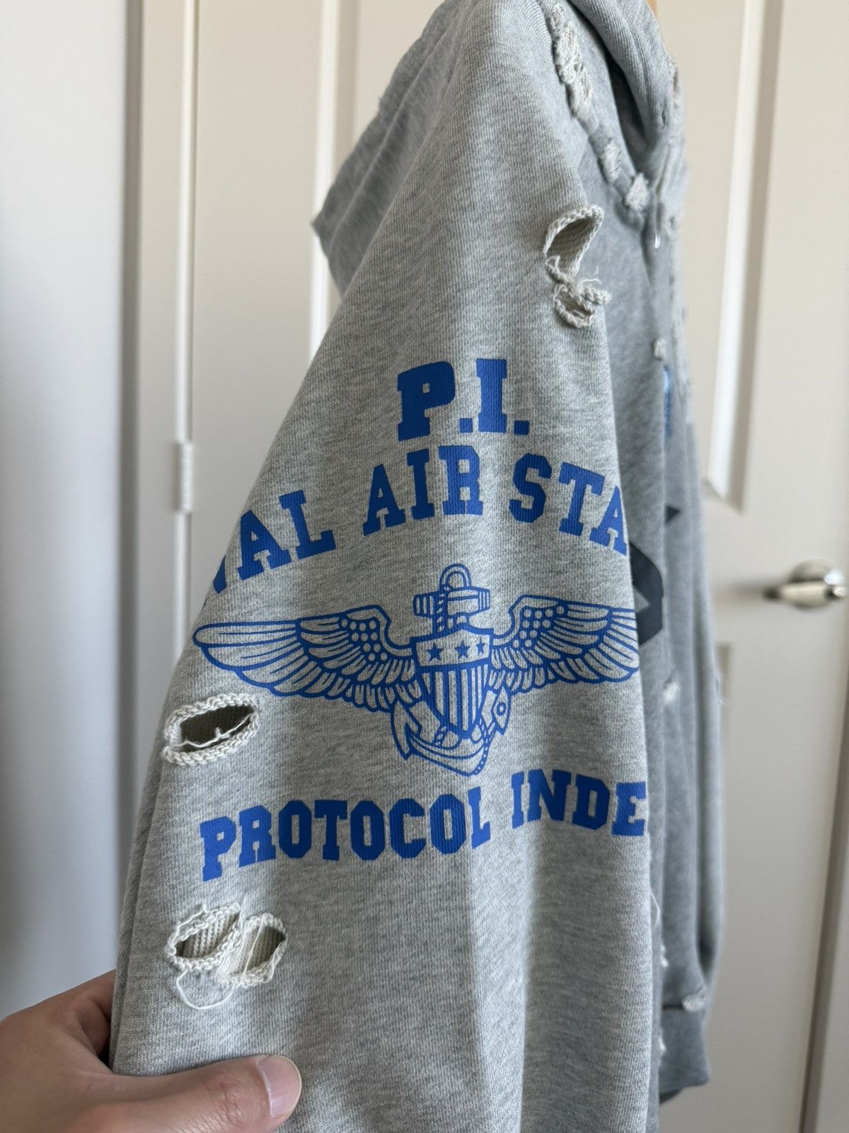 PROJECT G/R Protocol Index Reconstructed Zip Hoodie (Melange Grey) Size US S / EU 44-46 / 1 - 5 Thumbnail