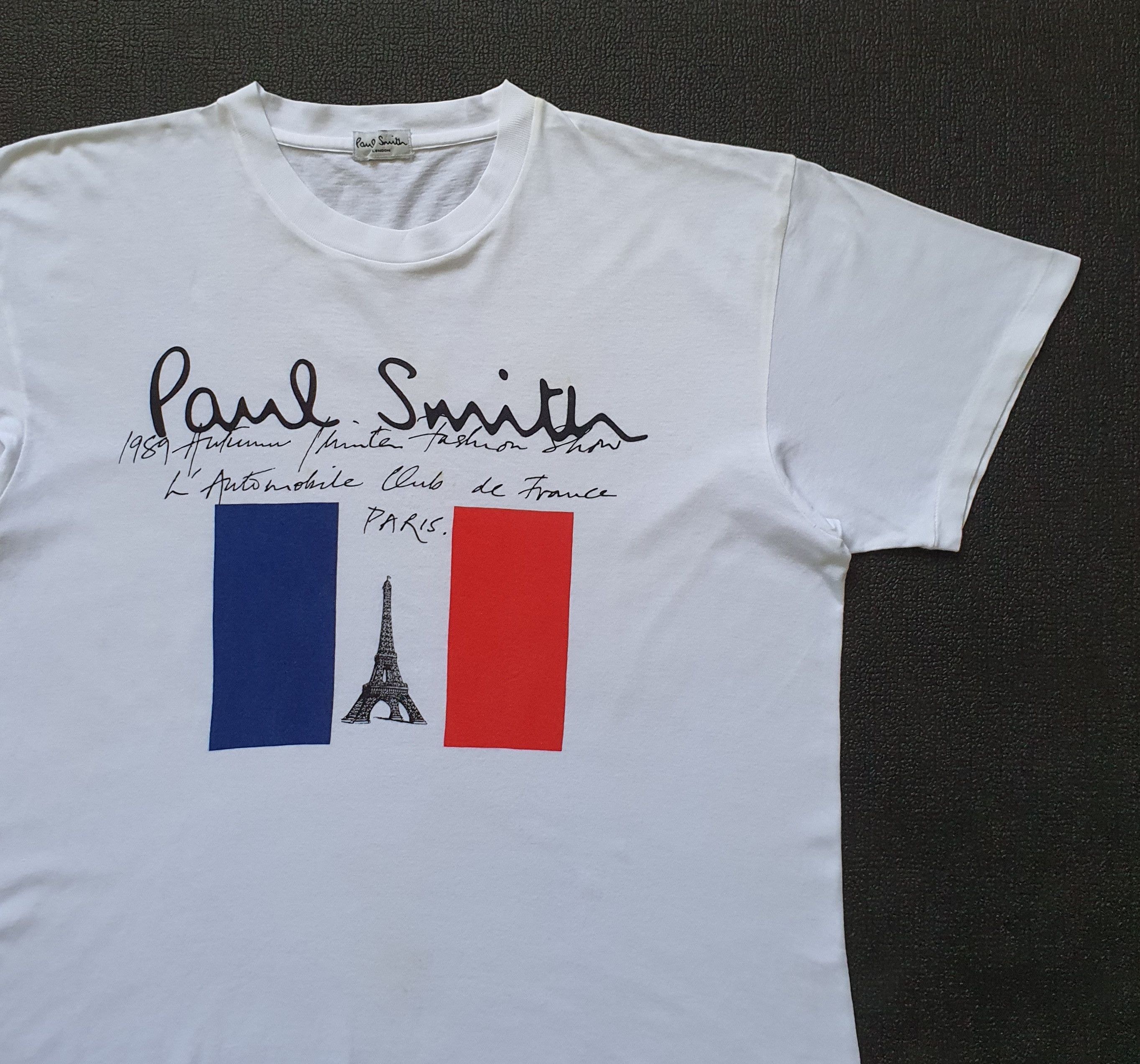Paul Smith × Vintage 1989 Paul Smith Autumn/Winter Fashion Show France T shirt L Size US L / EU 52-54 / 3 - 4 Thumbnail