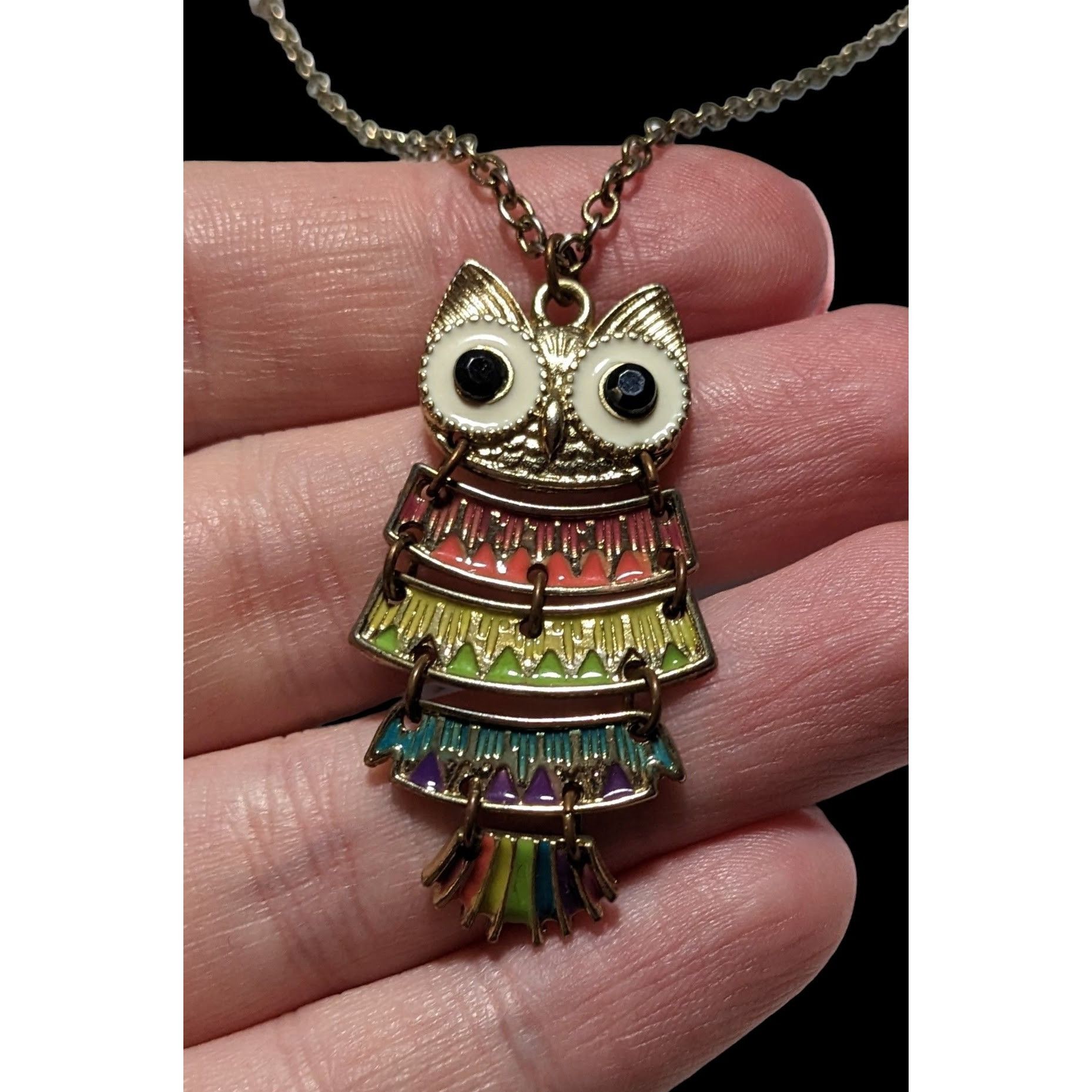 Other Rainbow Articulated Owl Necklace Size ONE SIZE - 3 Thumbnail