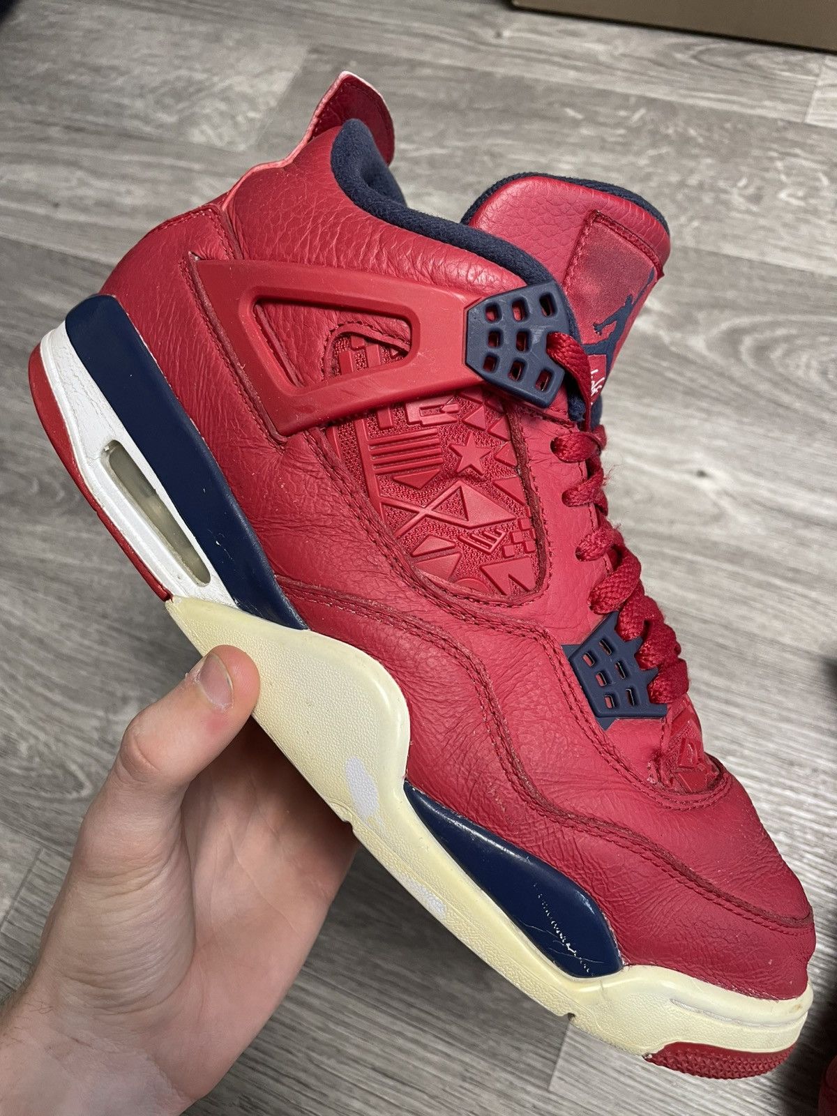 Nike Air Jordan 4 Retro FIBA Fire Red Sneakers OG Size 44.5