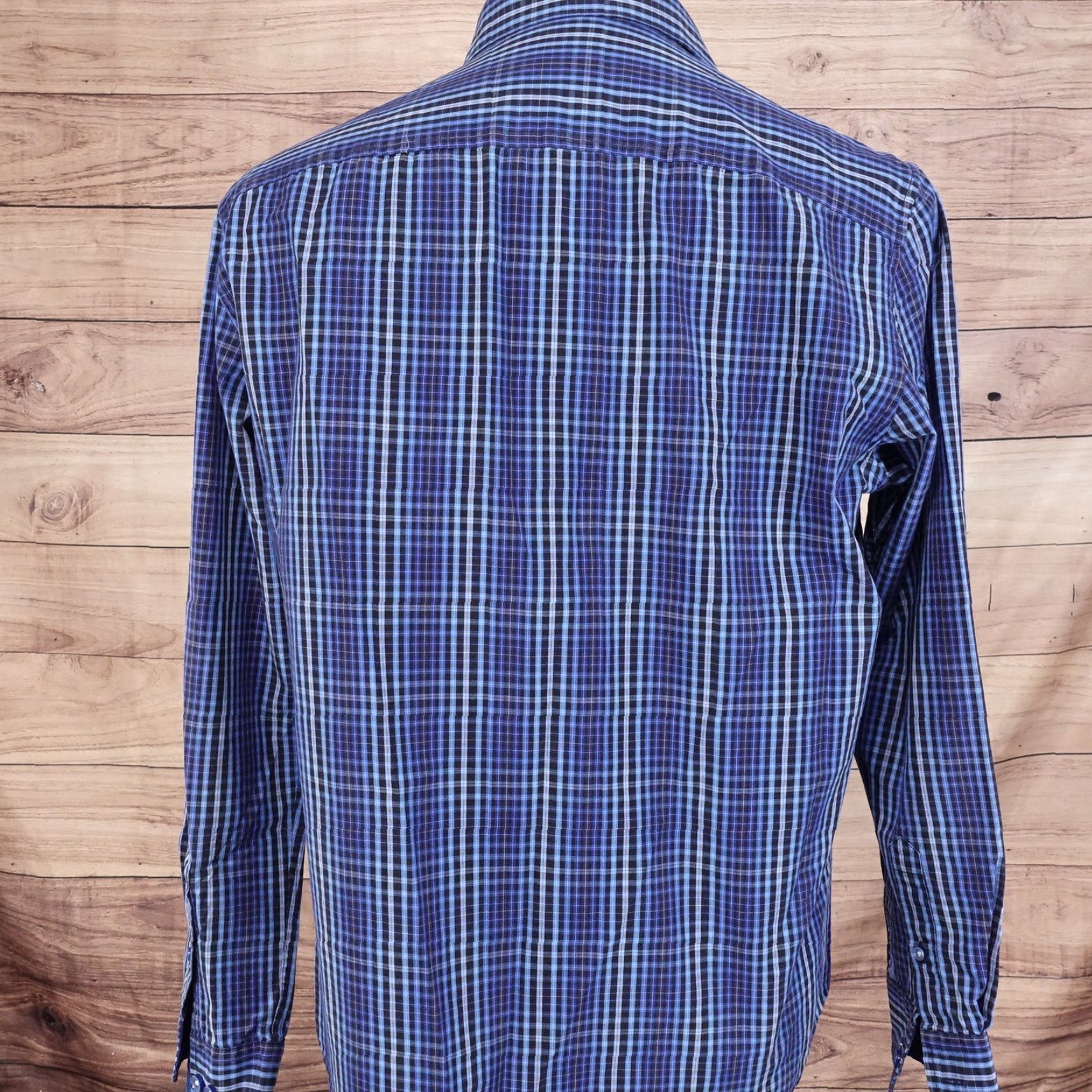 Tasso Elba TASSO ELBA BUTTON DOWN SHIRT MENS LONG SLEEVE CHECK BLUE SIZE M 15-15.5 Size US M / EU 48-50 / 2 - 4 Thumbnail