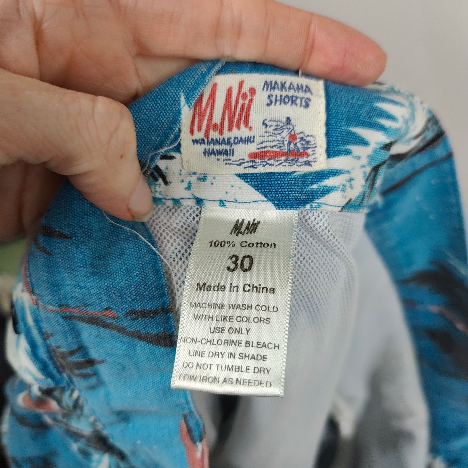 M.Nii M Nii Makaha Hawaiian Swim Trunks 30 Blue Tropical Print Size US 30 / EU 46 - 6 Thumbnail