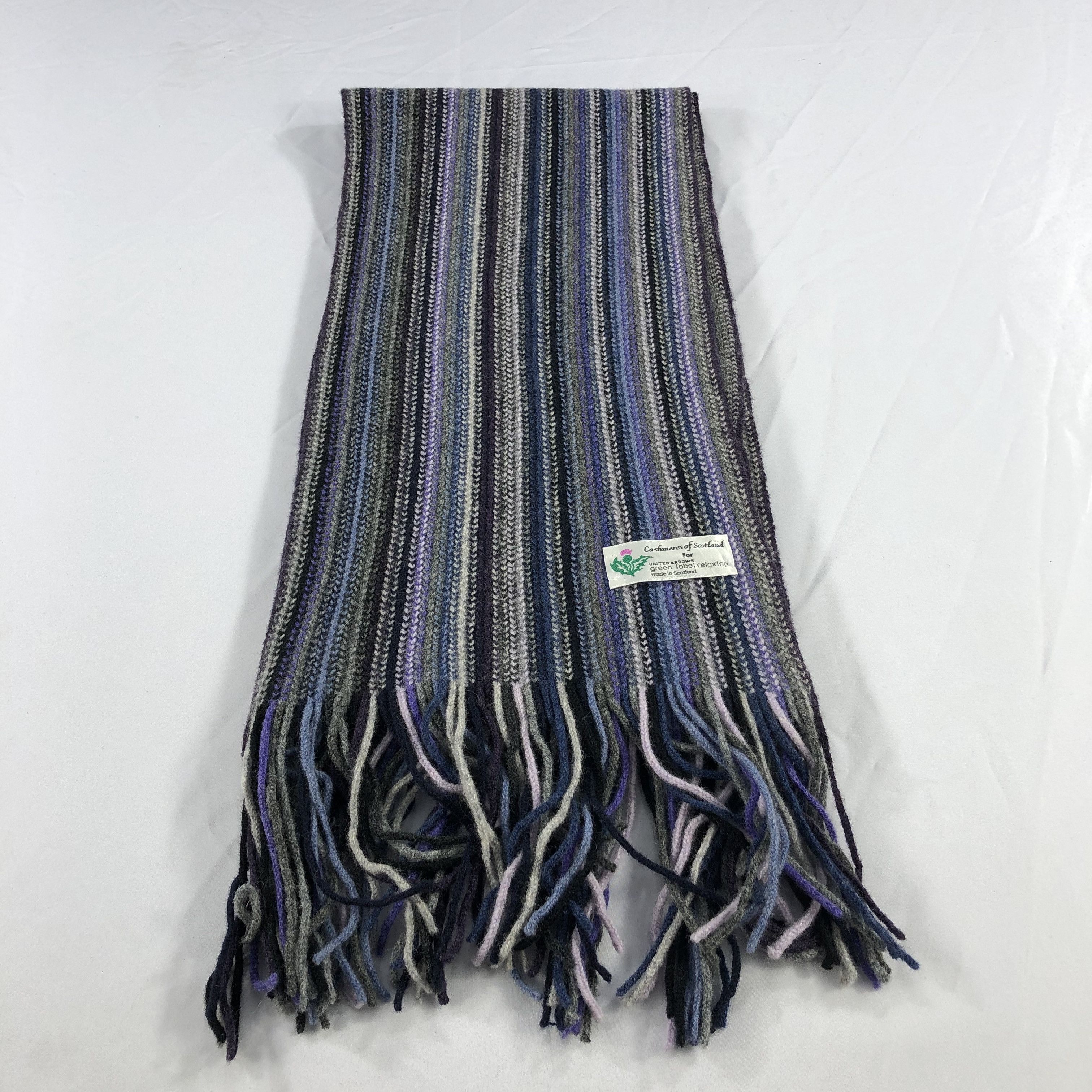 United Arrows United Arrows Striped Knit Wool Scarf Muffler V1009 Size ONE SIZE - 2 Thumbnail