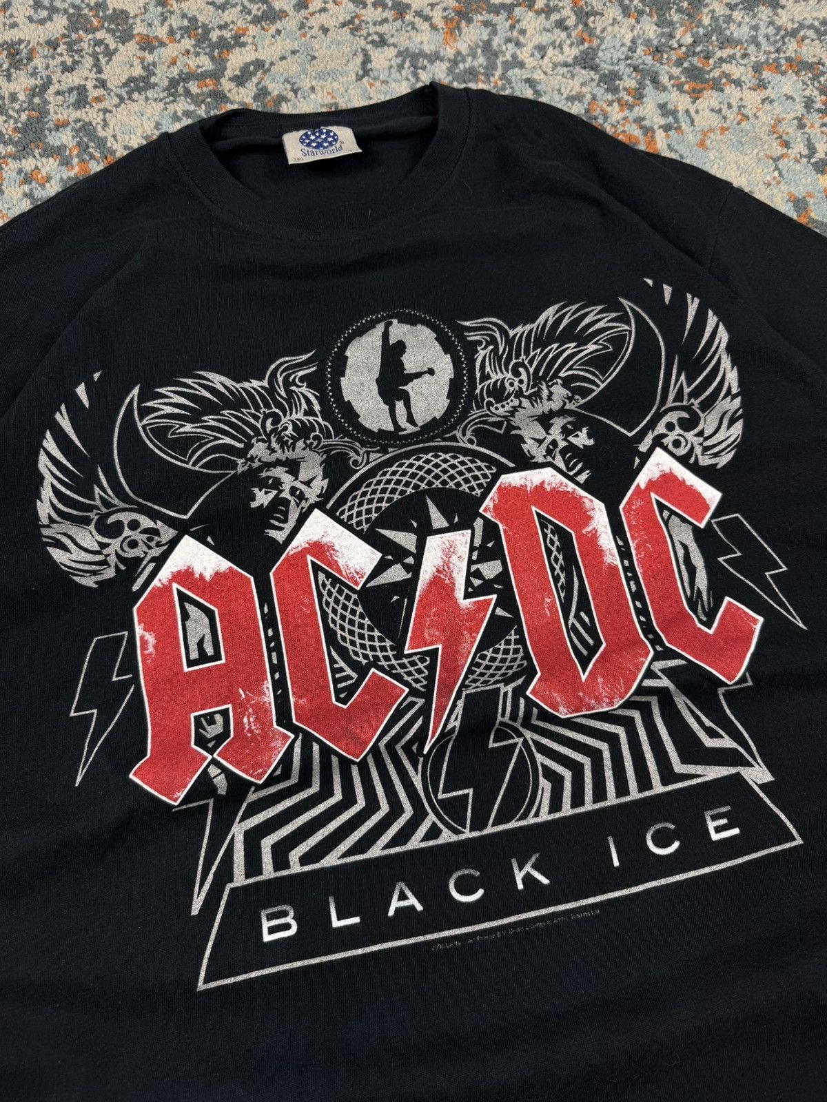 AC/DC Vintage 2008 AC/DC black ice graphic band tee 00s Y2K 2000s Size US L / EU 52-54 / 3 - 4 Thumbnail