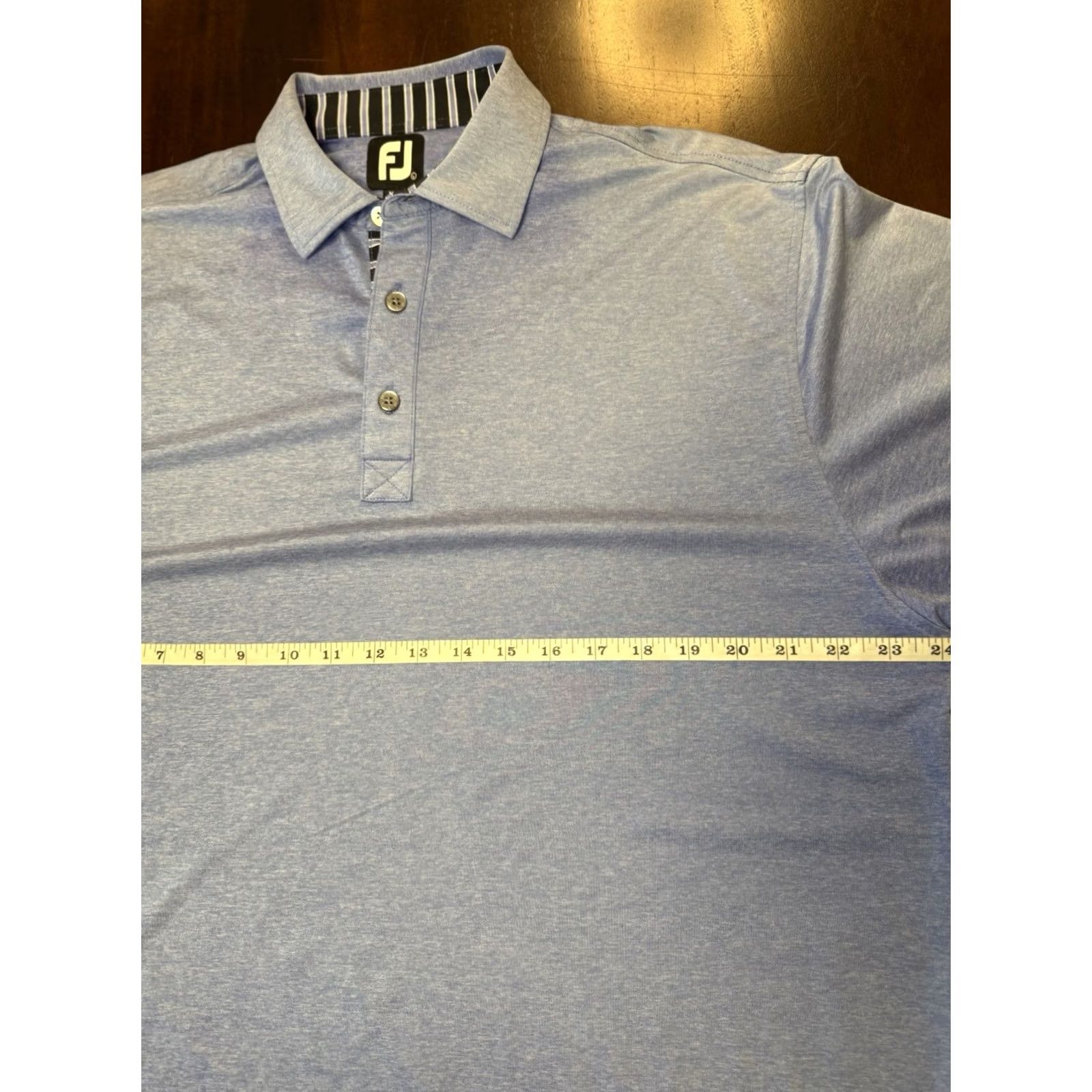 Footjoy FootJoy Golf Polo Shirt 3 Button Solid Blue Mens Large Polo shirt Short Sleeve Performance/All Seasons Breathable Stretch Size US L / EU 52-54 / 3 - 4 Thumbnail