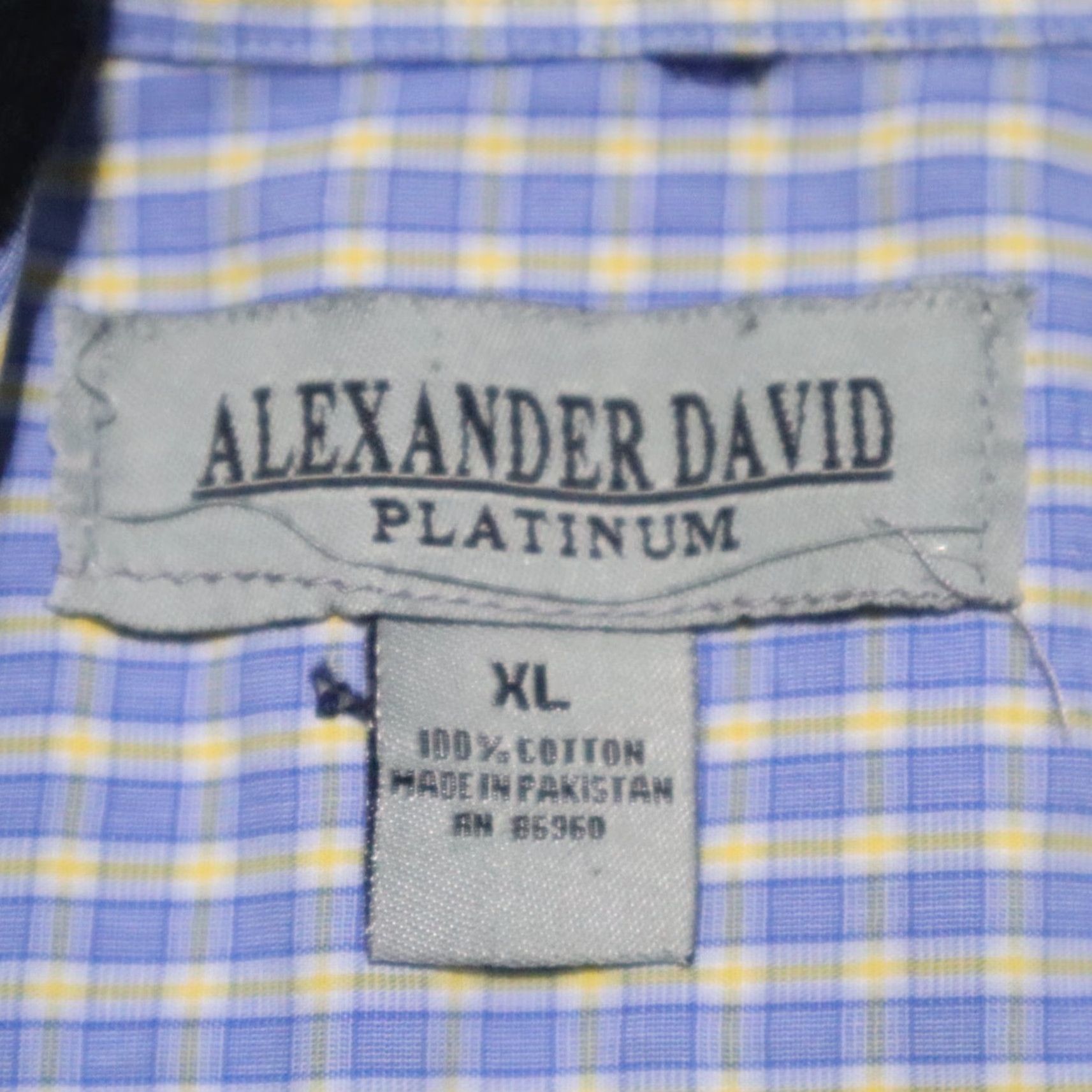 Vintage David Alexander Shirt Men XL Blue Plaid Button Down Long Sleeve Size US XL / EU 56 / 4 - 2 Thumbnail