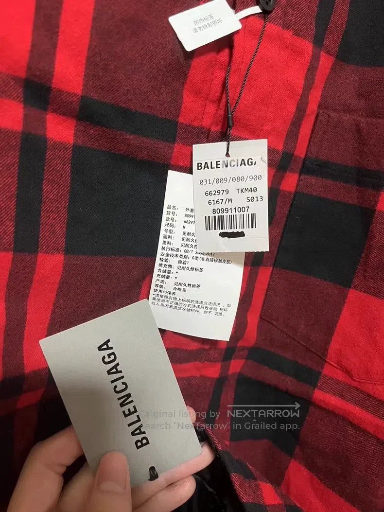 Balenciaga Balenciaga Black and red plaid cotton jacket, size M Size US M / EU 48-50 / 2 - 5 Thumbnail