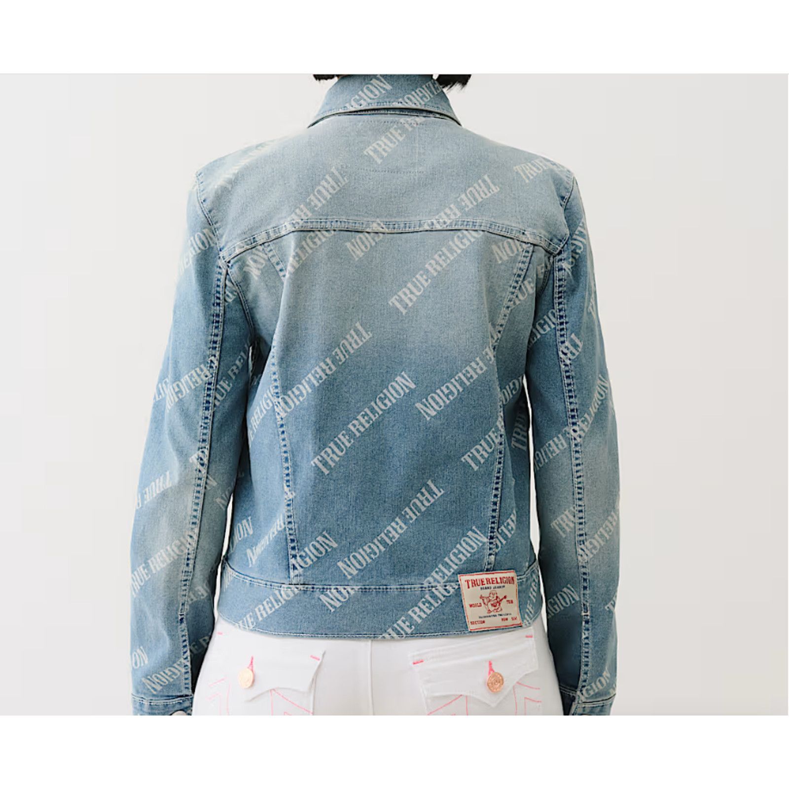 True Religion TRUE RELIGION - ALL OVER LOGO RELAXED DENIM TRUCKER JACKET M Size M / US 6-8 / IT 42-44 - 3 Thumbnail