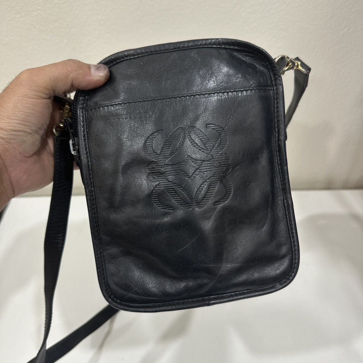 Loewe ‼️YES‼️VINTAGE LOEWE MADRID LEATHER BIG LOGO SHOULDER BAG Size ONE SIZE - 3 Thumbnail